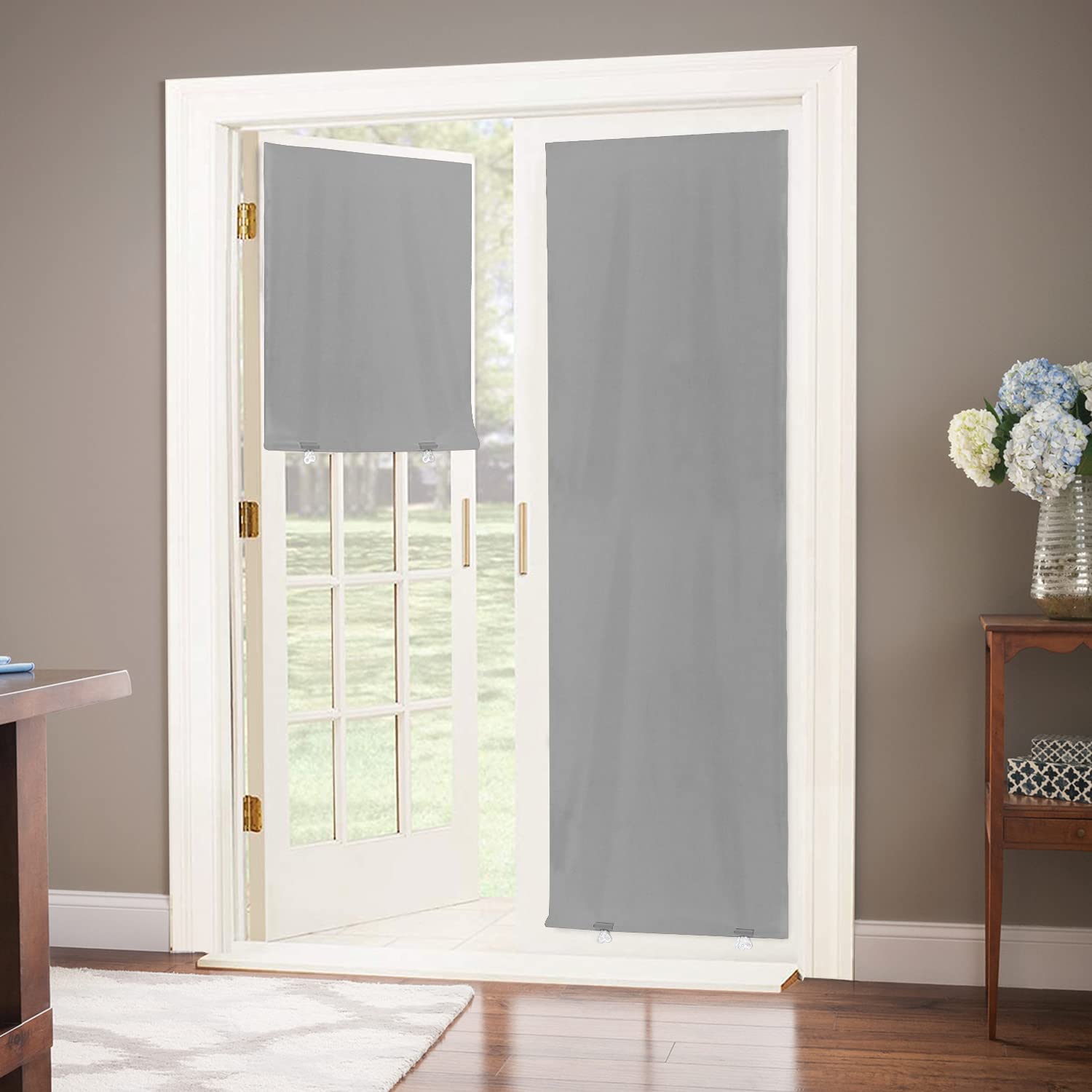 LazBlinds 100% Blackout Door Curtain, No Tools No Drill Cordless Blinds for Windows, Thermal Insulated UV Protection Privacy Win