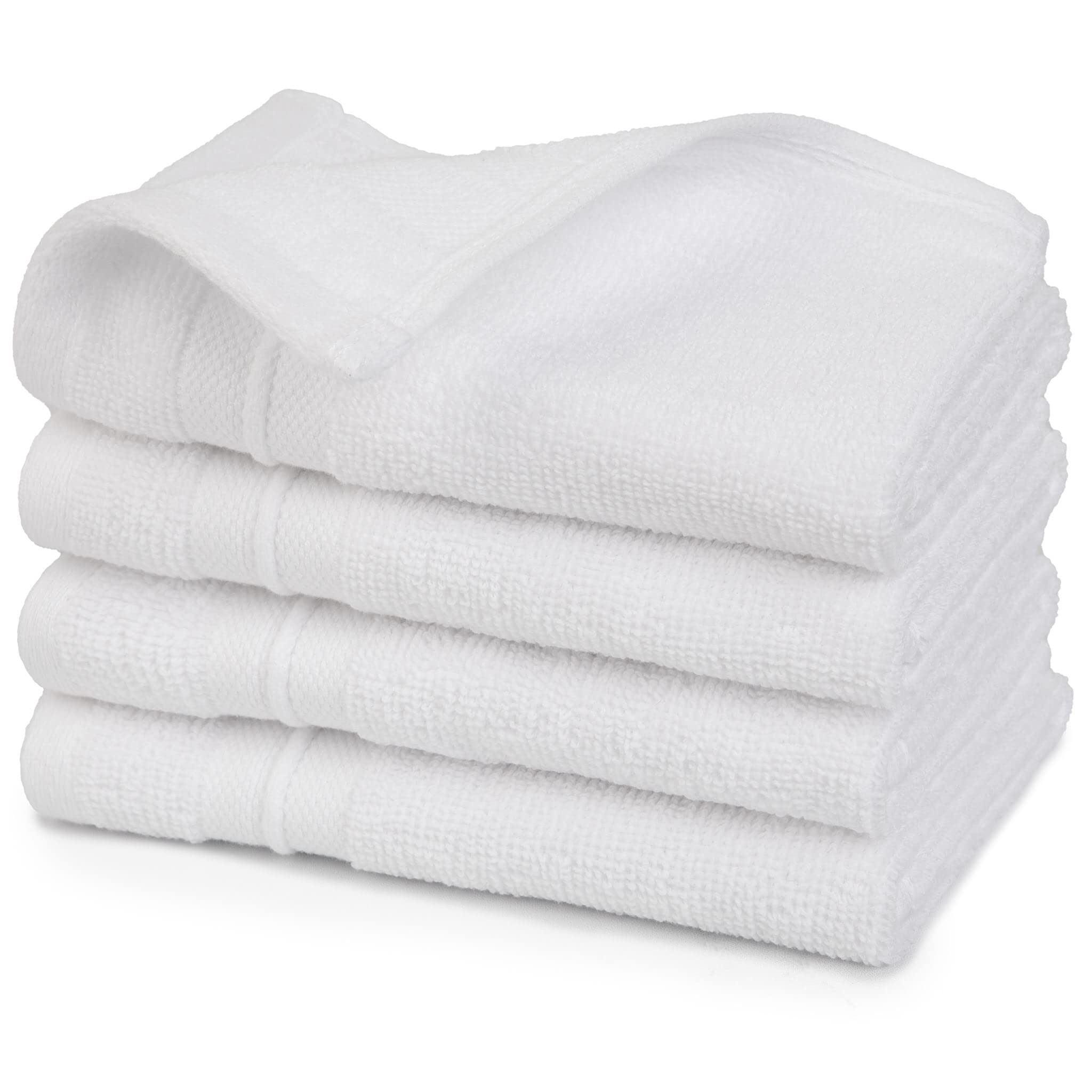Sticky Toffee Washcloths Set 100% Cotton White, Oeko-Tex Terry Cotton, Soft And Absorbent Wash Cloths For Your Body, Face Towel