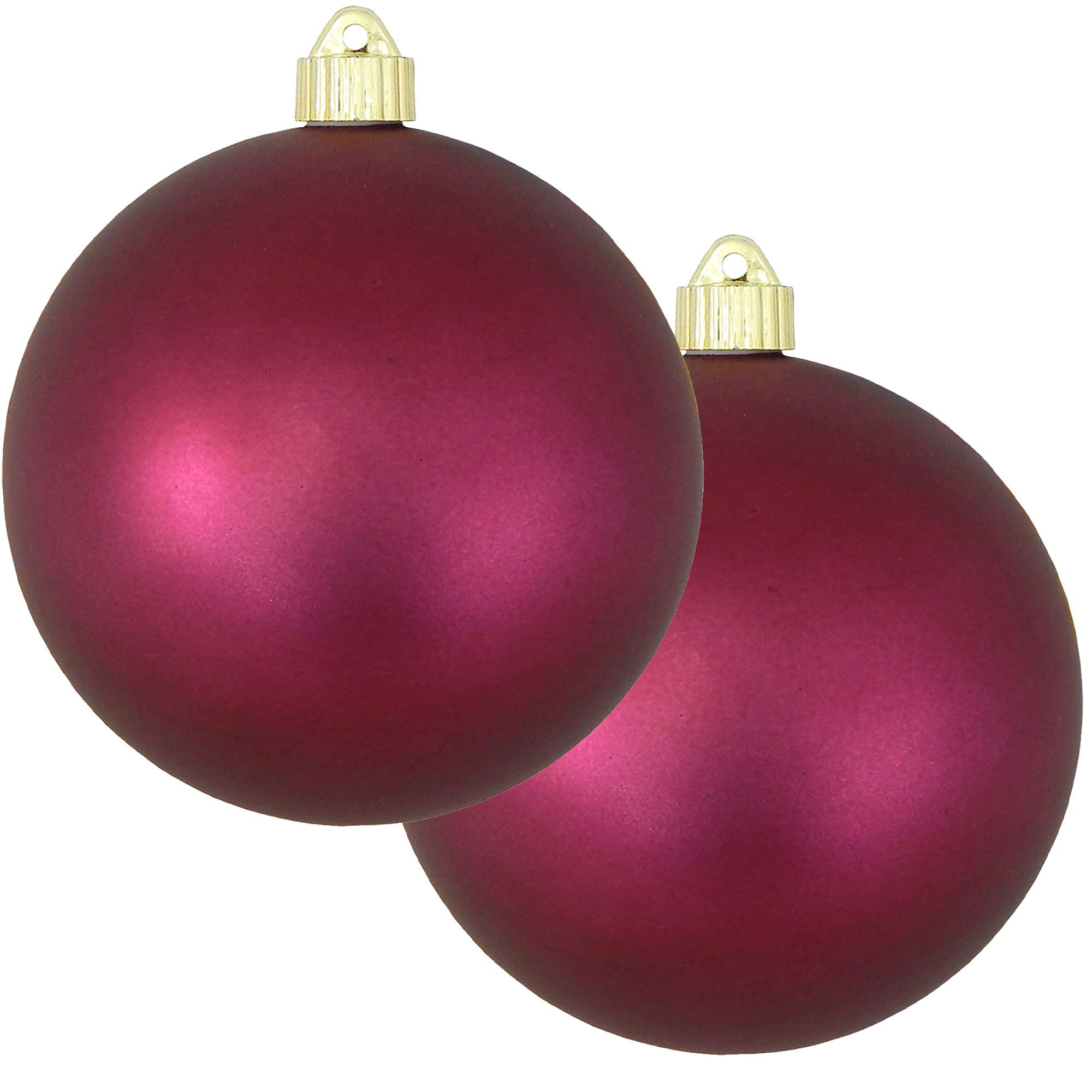 Christmas By Krebs 6 (150mm) Velvet Bayberry Red [2 Pieces] Extra Large Solid Oversized Huge Big Outdoor Plastic, UV Ball Orname