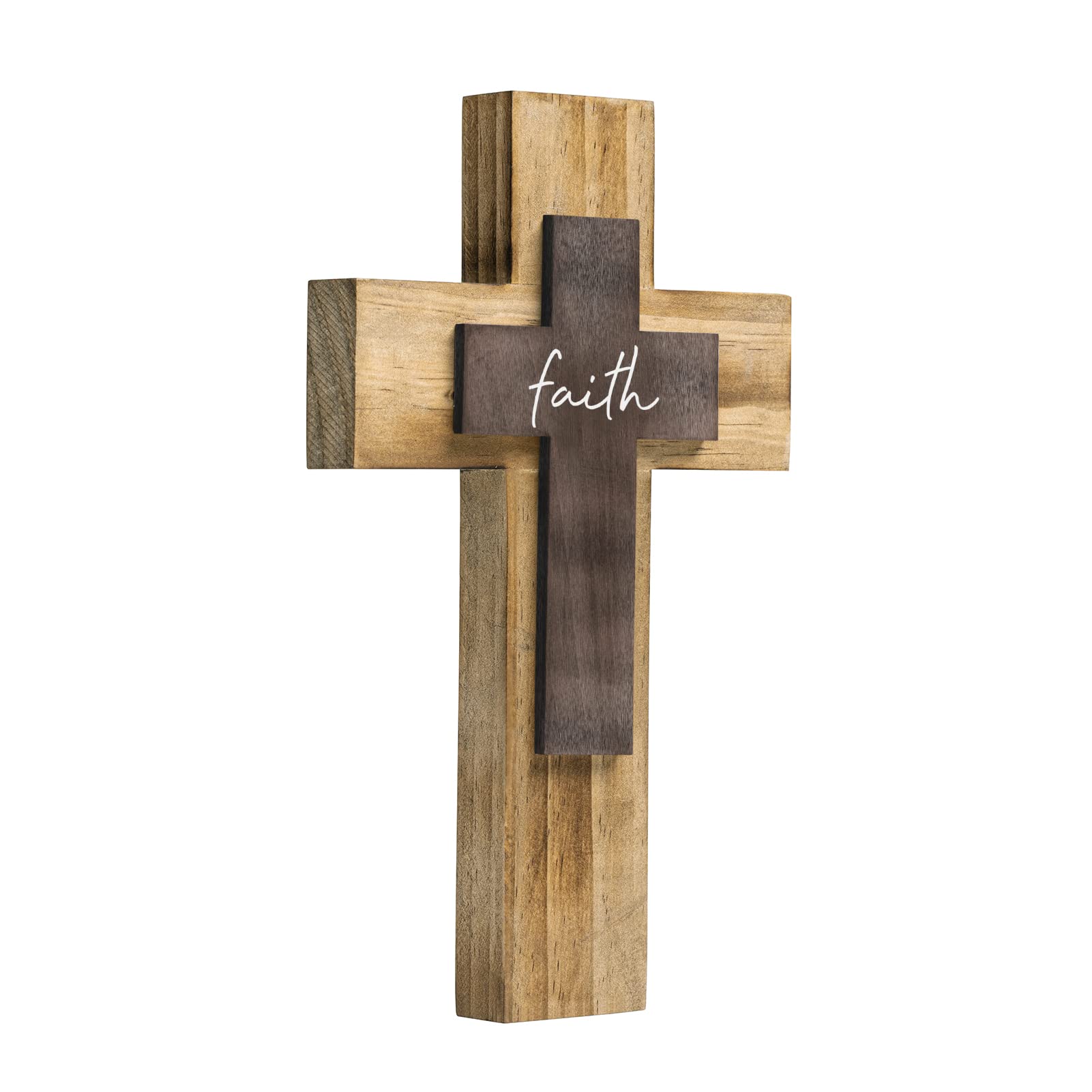 OKSQW Wall Wooden Cross Christians Crosses Spiritual Religious Cross With Hook Christmas Wall Hanging Handmade Nature Wood Color