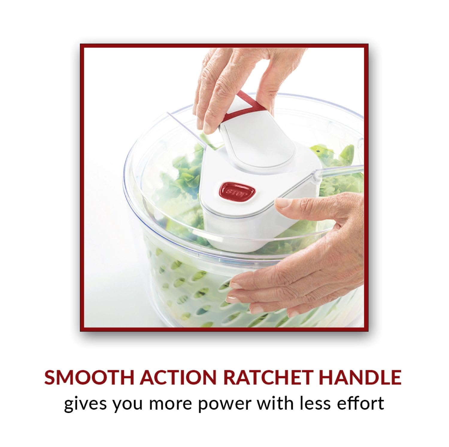 Valore Large Salad Spinner With Serving Bowl And Lid - Effortless Spinning - Lettuce Spinner, Fruit And Vegetable Washer Dryer -
