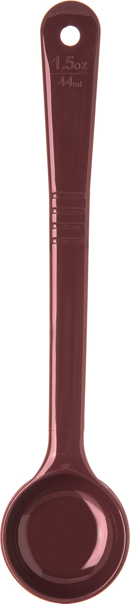 Carlisle Foodservice Products 395801 Solid Long Handle Portion Control Spoon, 1.5 Oz, Reddish Brown
