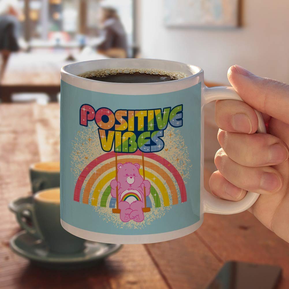 Care Bears Cheer Bear Positive Vibes Ceramic Coffee Mug, Novelty Gift Mugs For Coffee, Tea And Hot Drinks, 11Oz, White