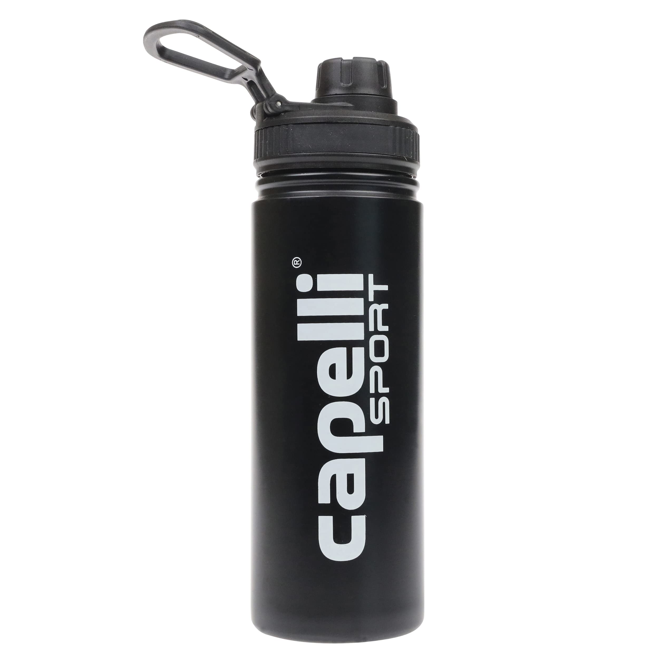 Capelli Sport Water Bottle Stainless Steel, Wide Mouth Vacuum Double Wall Insulated Thermos Water Bottle, Black