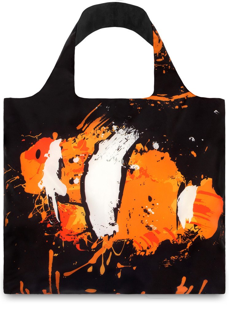 LOQI Anima Reusable Grocery Bag, One Size, Fish & Toucan