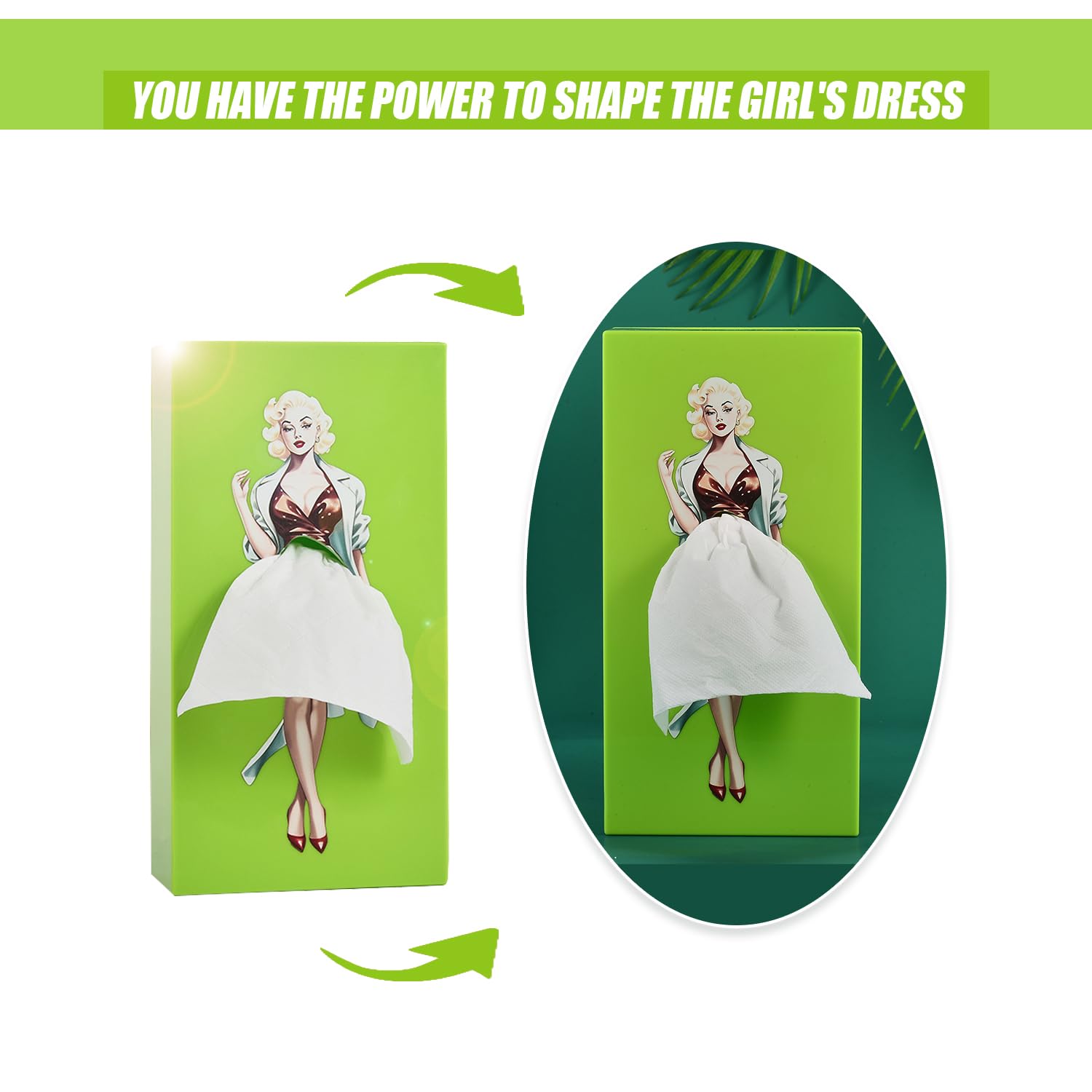 Yandlo Creative Tissue Boxes Holder, Lady Skirt Tissue Box Cover, A Funny Vintage Lady Up Dress Design For Facial Tissues, Napki