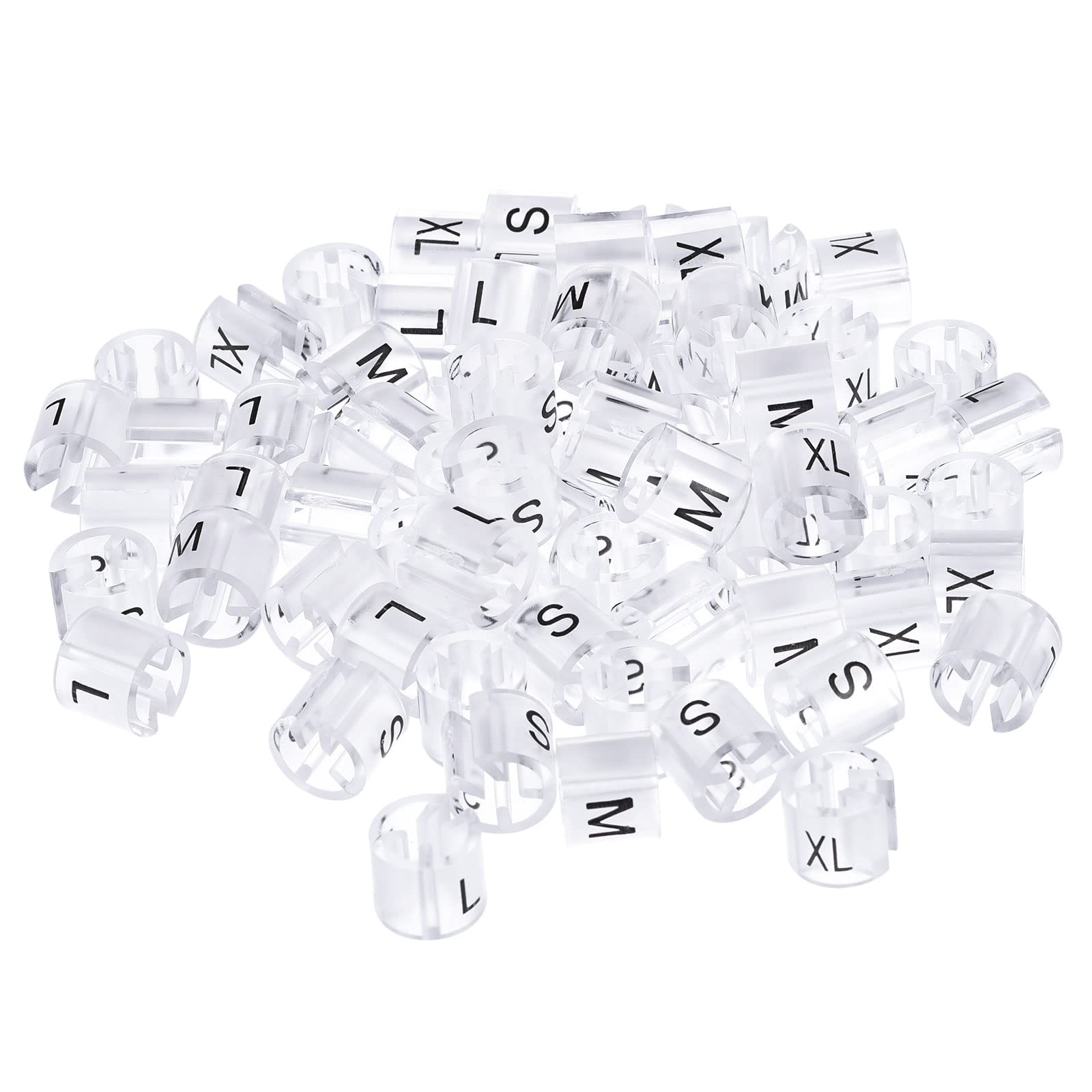 Meccanixity Clothes Hanger Marker 4 Size Fit 3.5Mm Rod For Garment Color Coding Clear Count 100