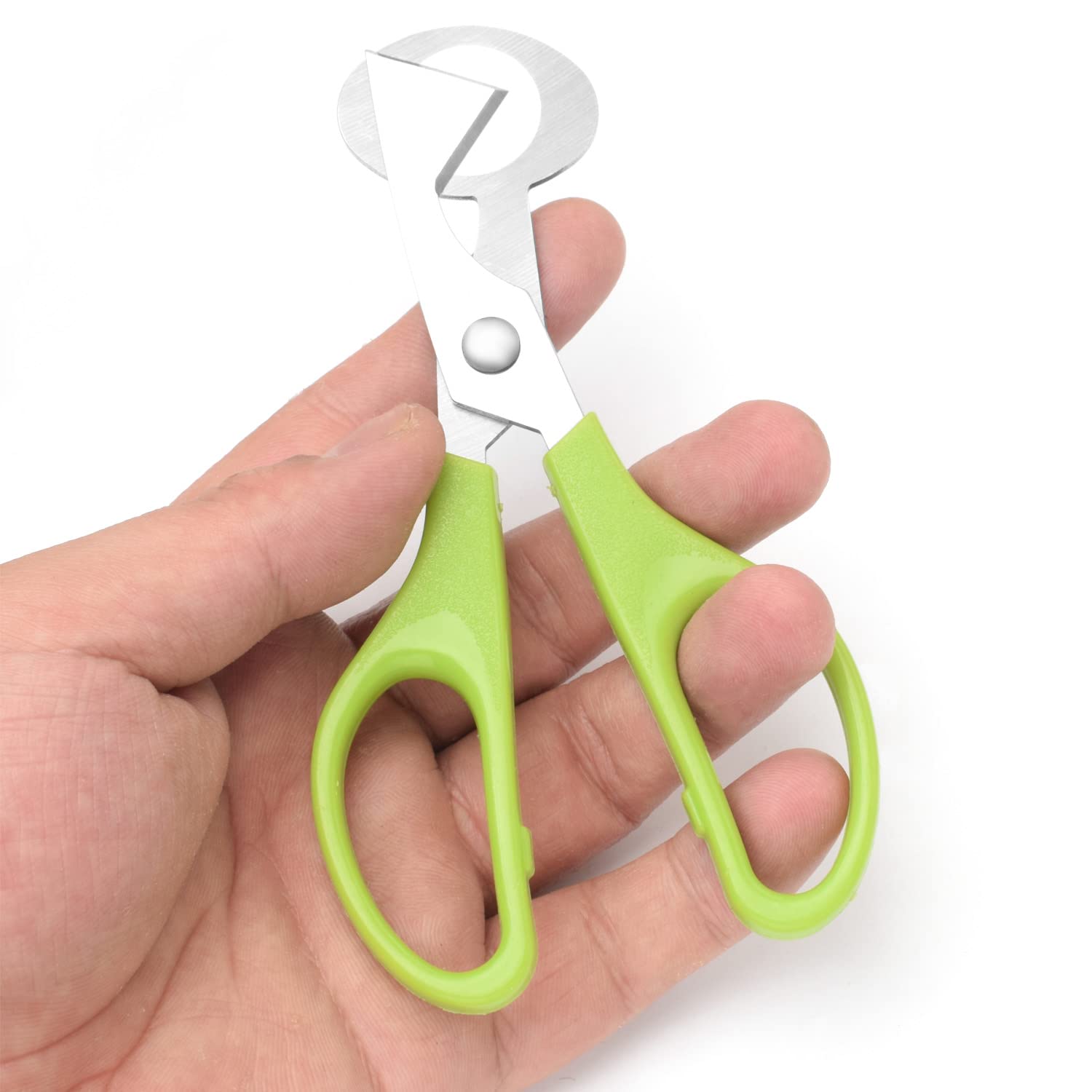 Qicaitu 3Pcs Quail Egg Cutter Scissors Kitchen Egg Shears Tool (Green,Black,Yellow)
