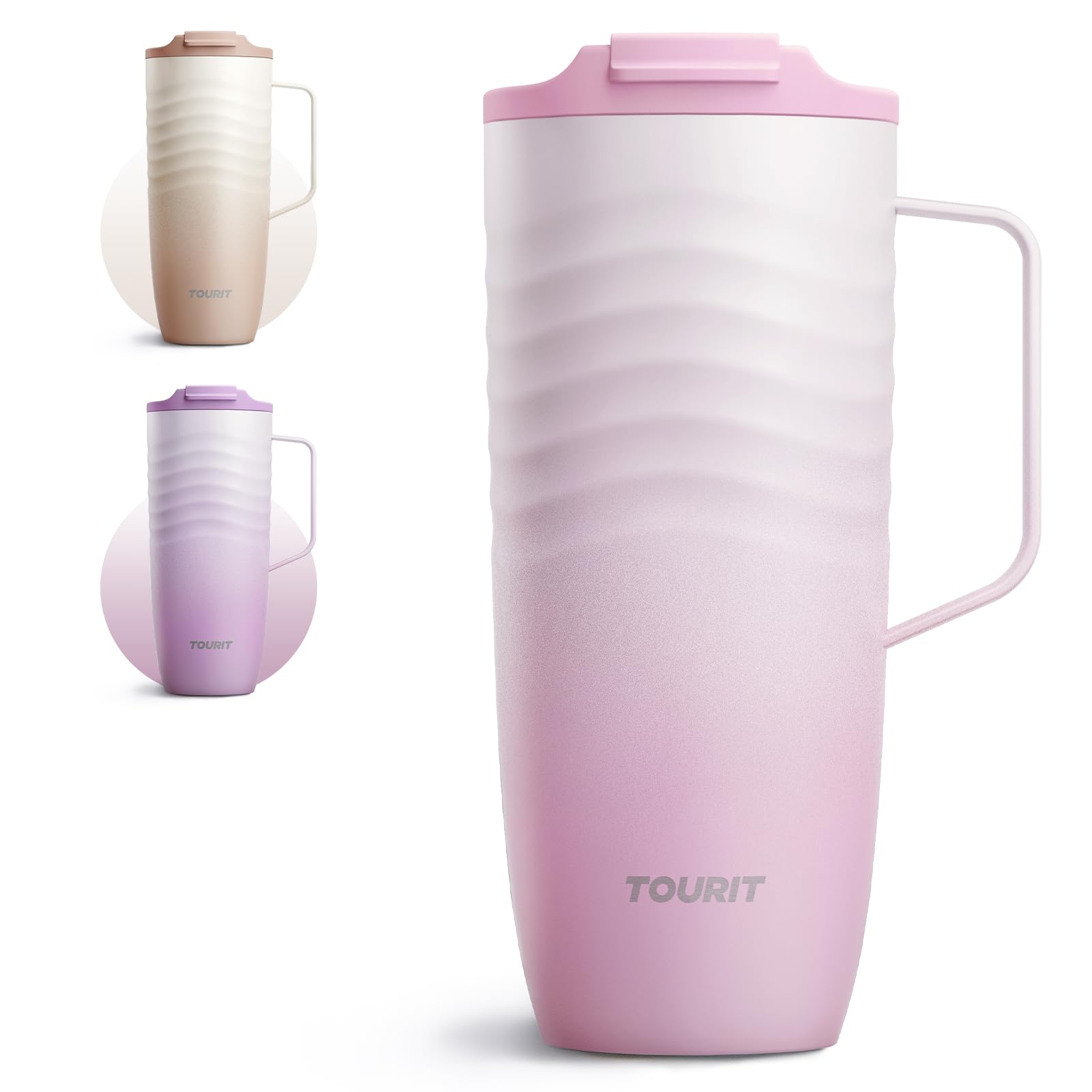 TOURIT 20oz Insulated Coffee Mug with Handle, LeakProof Travel Tumbler
