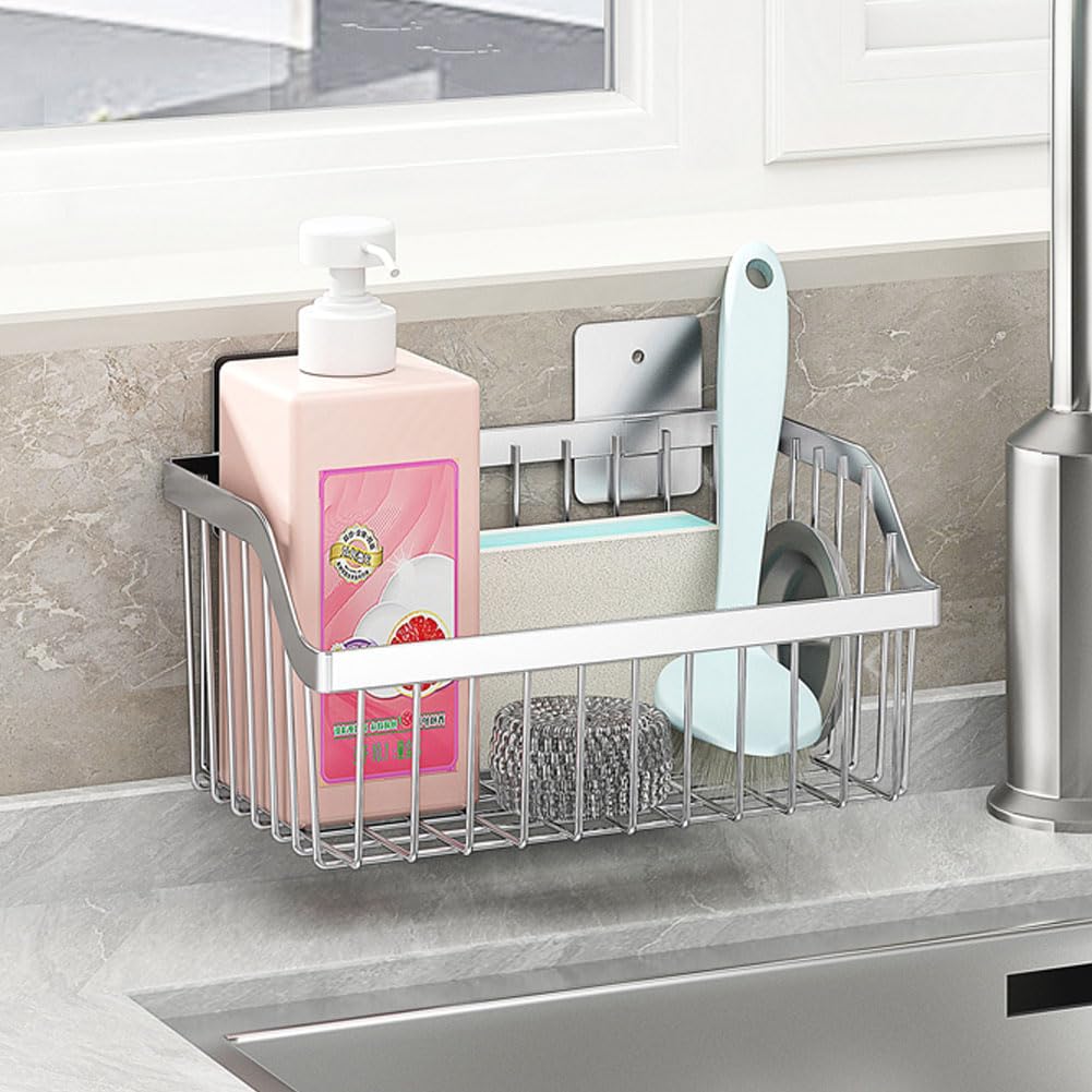 SUS304 Stainless Steel Hanging Storage Baskets Organizer Wall Mount, Metal Wire Storage Bin Rack for Kitchen Bathroom Shower Spi