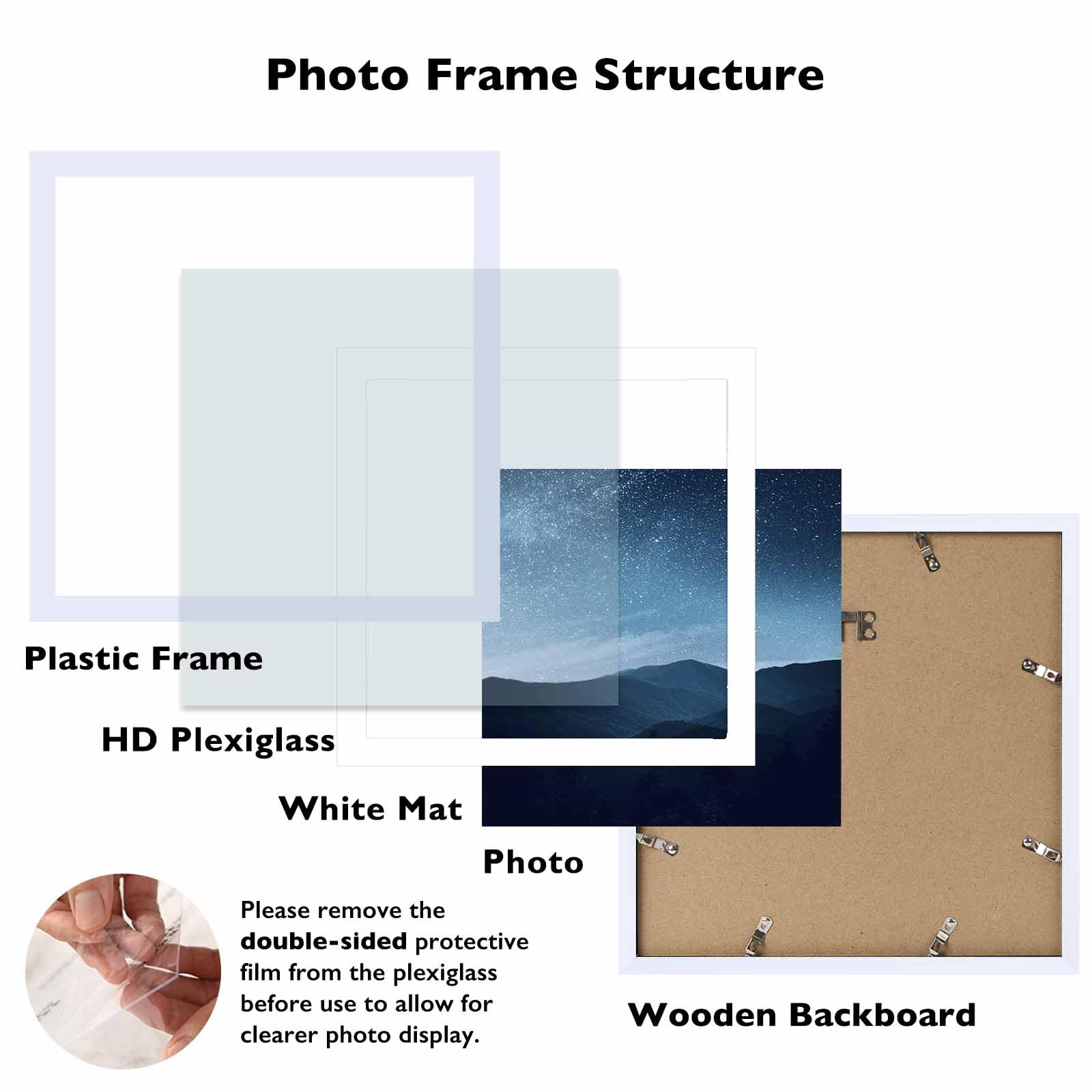 JCJMY 12x12 Picture Frame Set of 3 White with 10x10 Mat for 30 x 30cm Diamond Art Painting, Display Photo 12 x 12 Without Mat, W