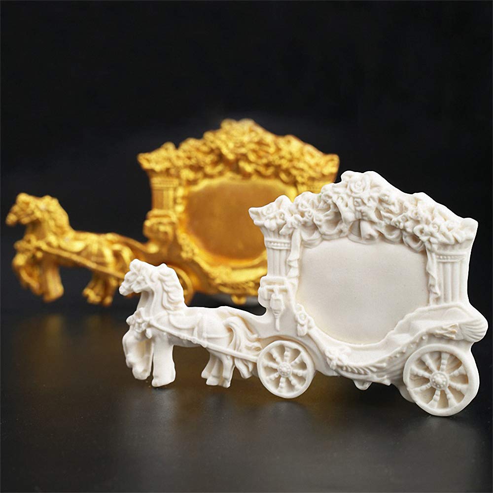 Horse Carriage Silicone Fondant Mold Romantic Sugarcraft Wedding Cake Decorating Gum Paste Tools Candy Chocolate Polymer Clay Mo