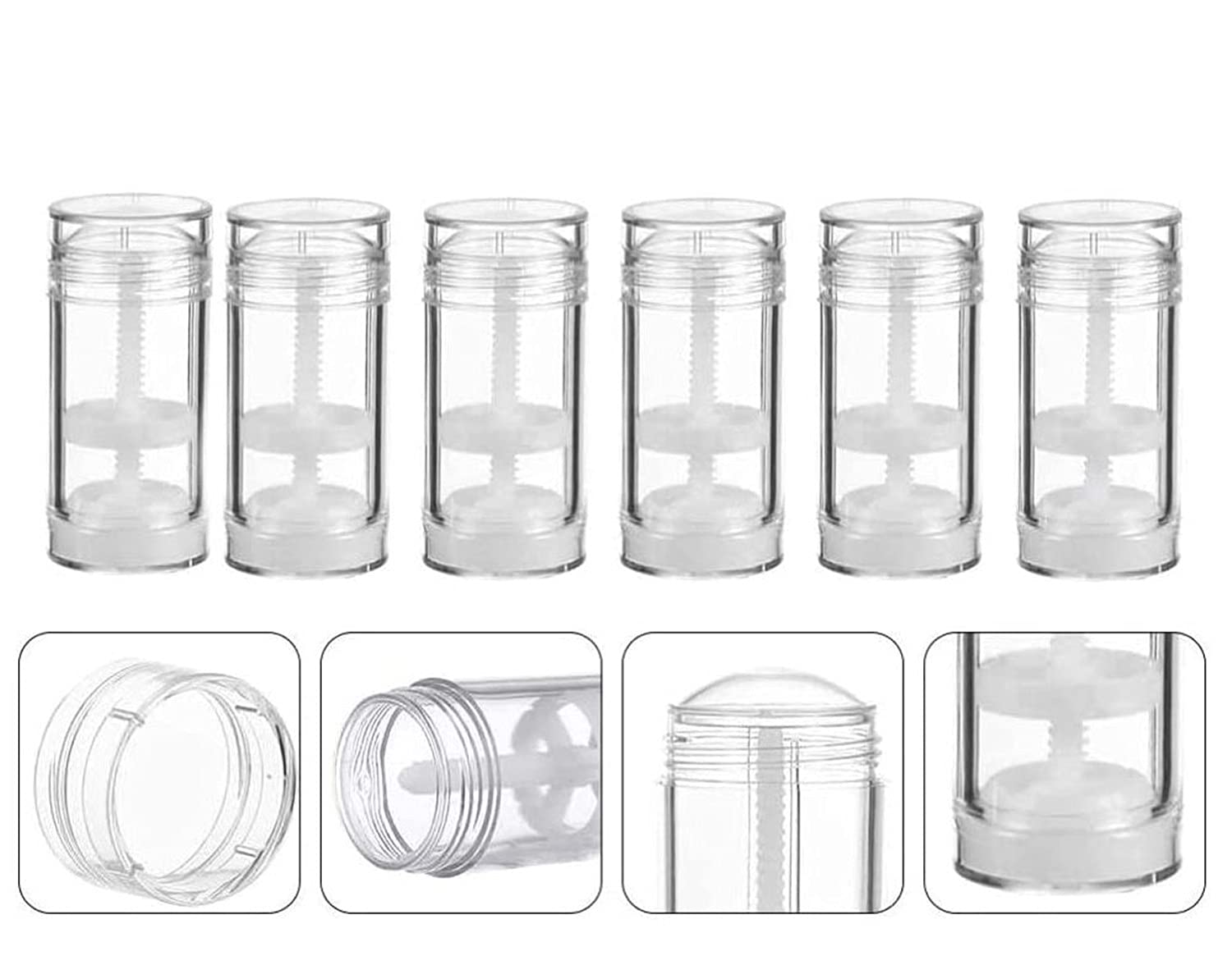 Healthcom 10 Pcs 30Ml Empty Deodorant Containers Twistup Filling Stick Clear Plastic Deodorant Container 1 Oz Refillable Deodora