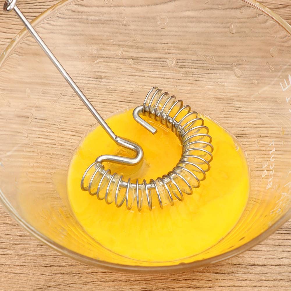 2Pcs Flat Whisk Handheld, 10 Inch Stainless Steel Wire Egg Whisk, Spring Coil Whisk