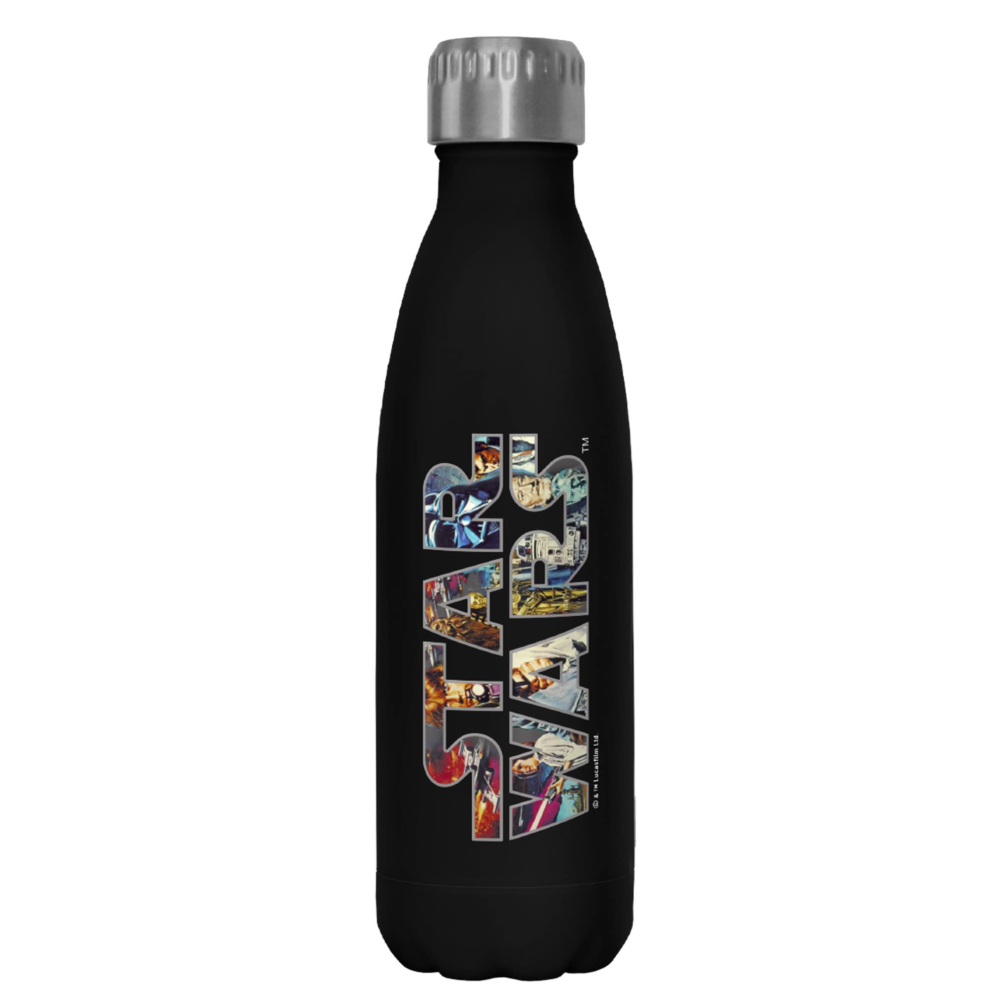 Star Wars Epic Logo 17 oz Stainless Steel Water Bottle, 17 Ounce, Multicolored