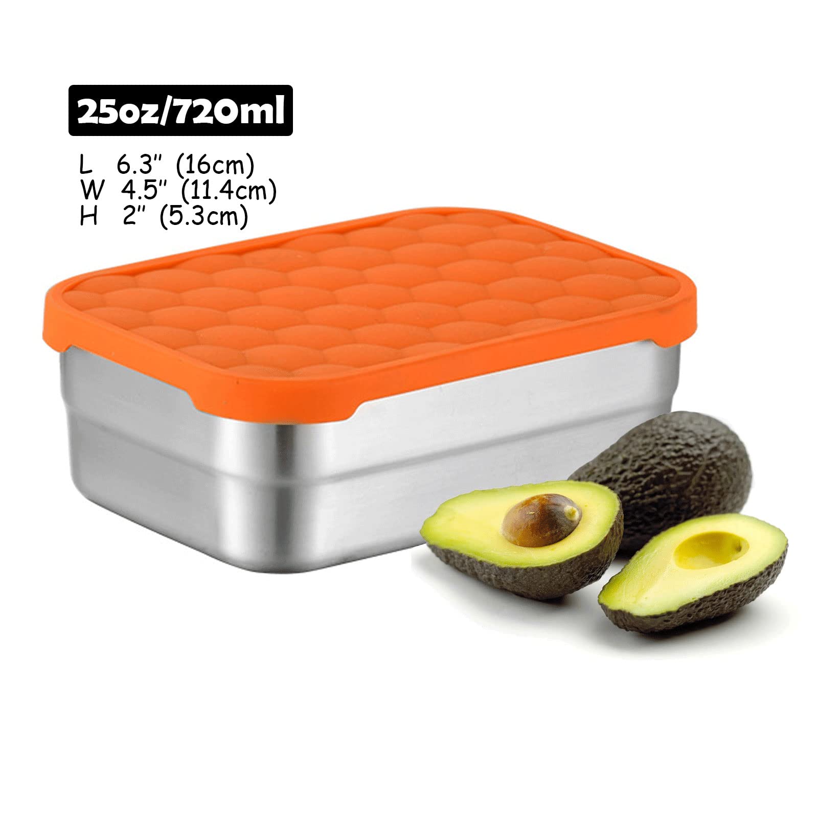 Aoraki Stainless Steel Containers With Lids, Lunch Box Container With Leak Resistant Silicone Lid, Food Storage Bento Box For Sn