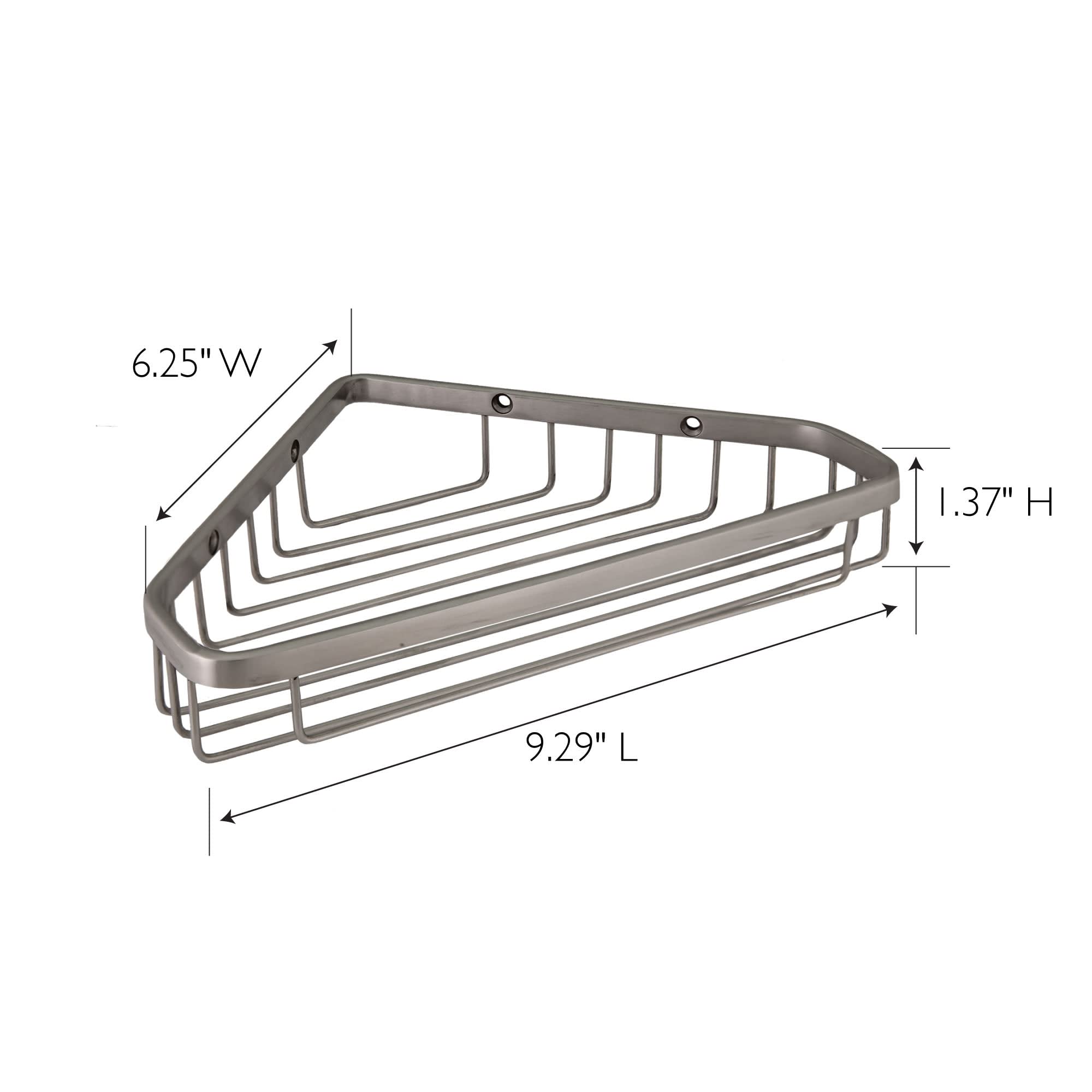 Design House 588921-Ss 9.5 Inch Modern Wall Mounted Stainless Steel Corner Shower Basket