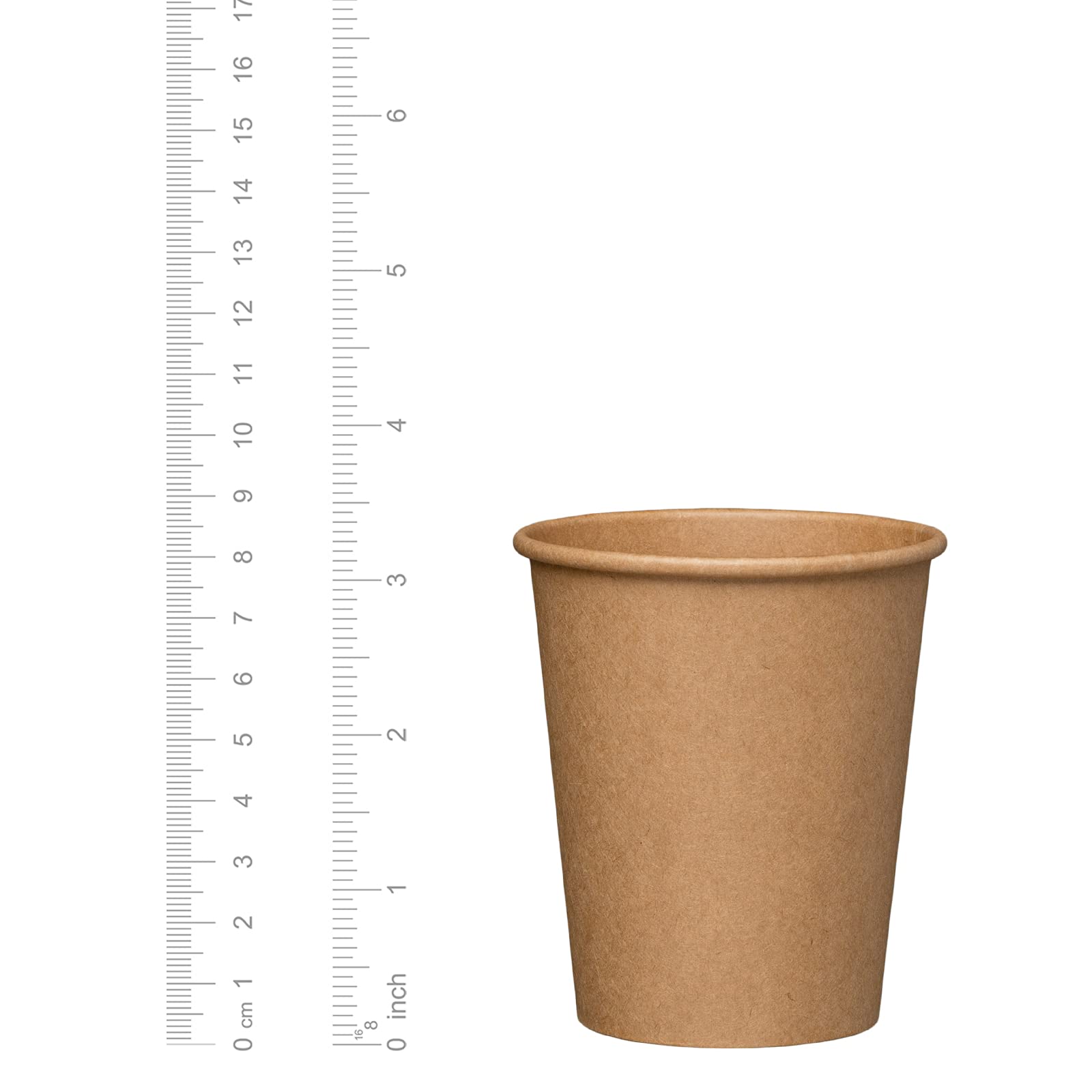 [300 Pack] 8 oz. Kraft Paper Hot Coffee Cups - Unbleached