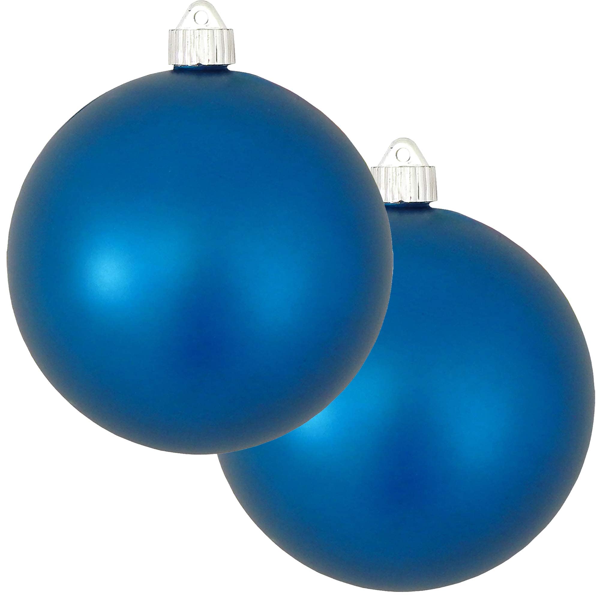 Christmas By Krebs 6 (150mm) Velvet Aloha Blue [2 Pieces] Extra Large Solid Oversized Huge Big Outdoor Plastic, UV Ball Ornament