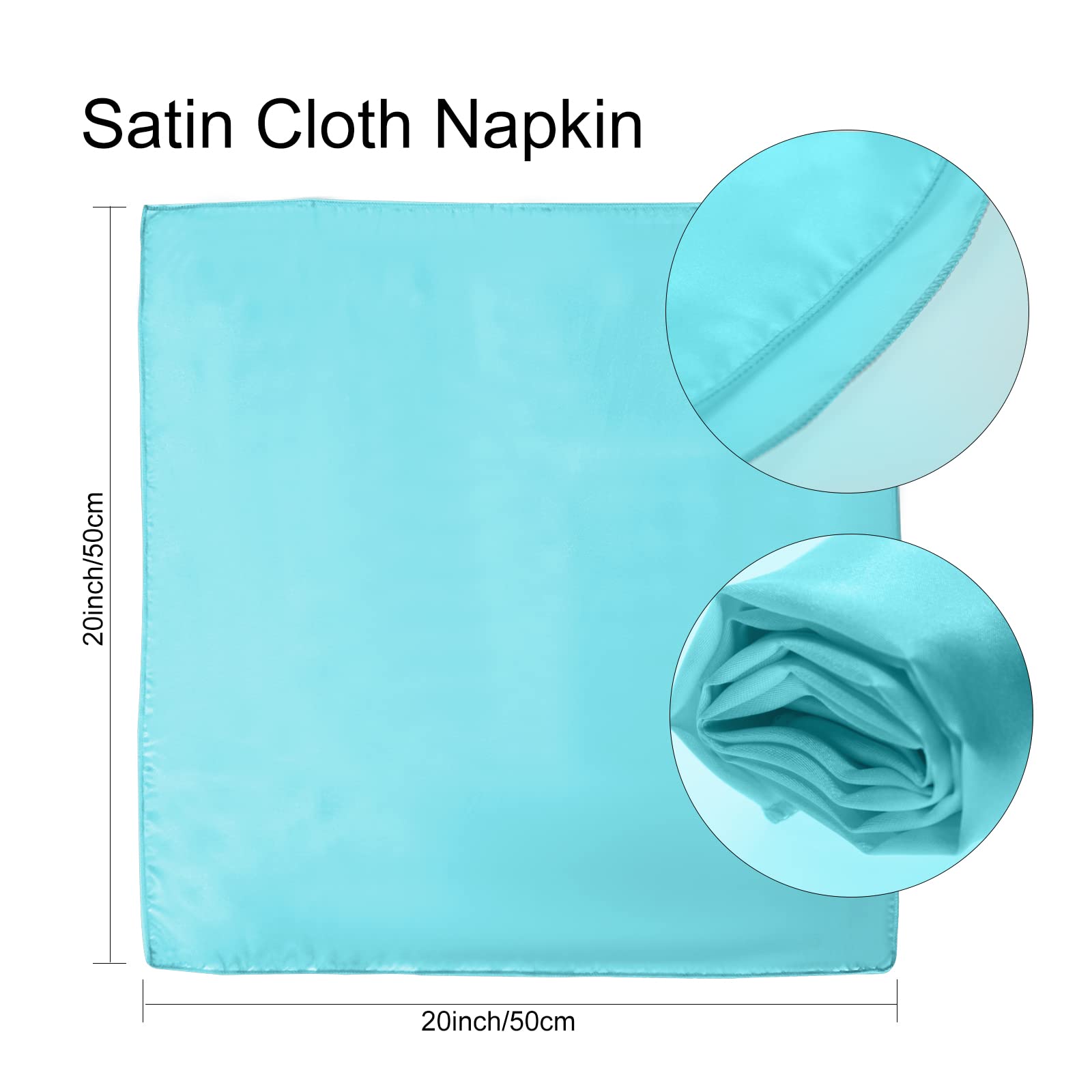 Light Blue Cloth Napkins Set Of 12,Satin Dinner Napkins Cloth Washable,Reusable Napkins For Everyday Use Table,Restaurant,Weddin