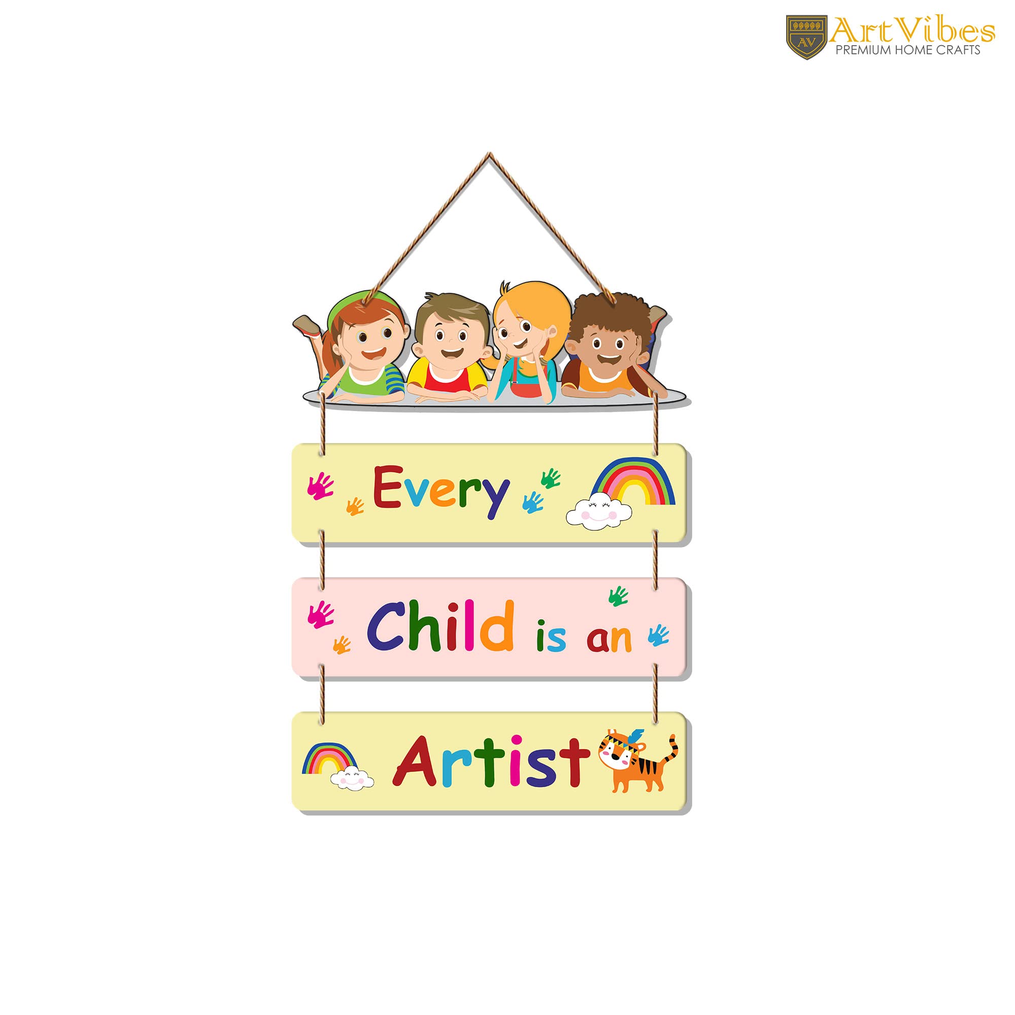 Artvibes Positive Quote Decorative Wall Art Wooden Wall Hanger for Kids Room | Living Room | Bedroom | Gift | Mordern Painting F