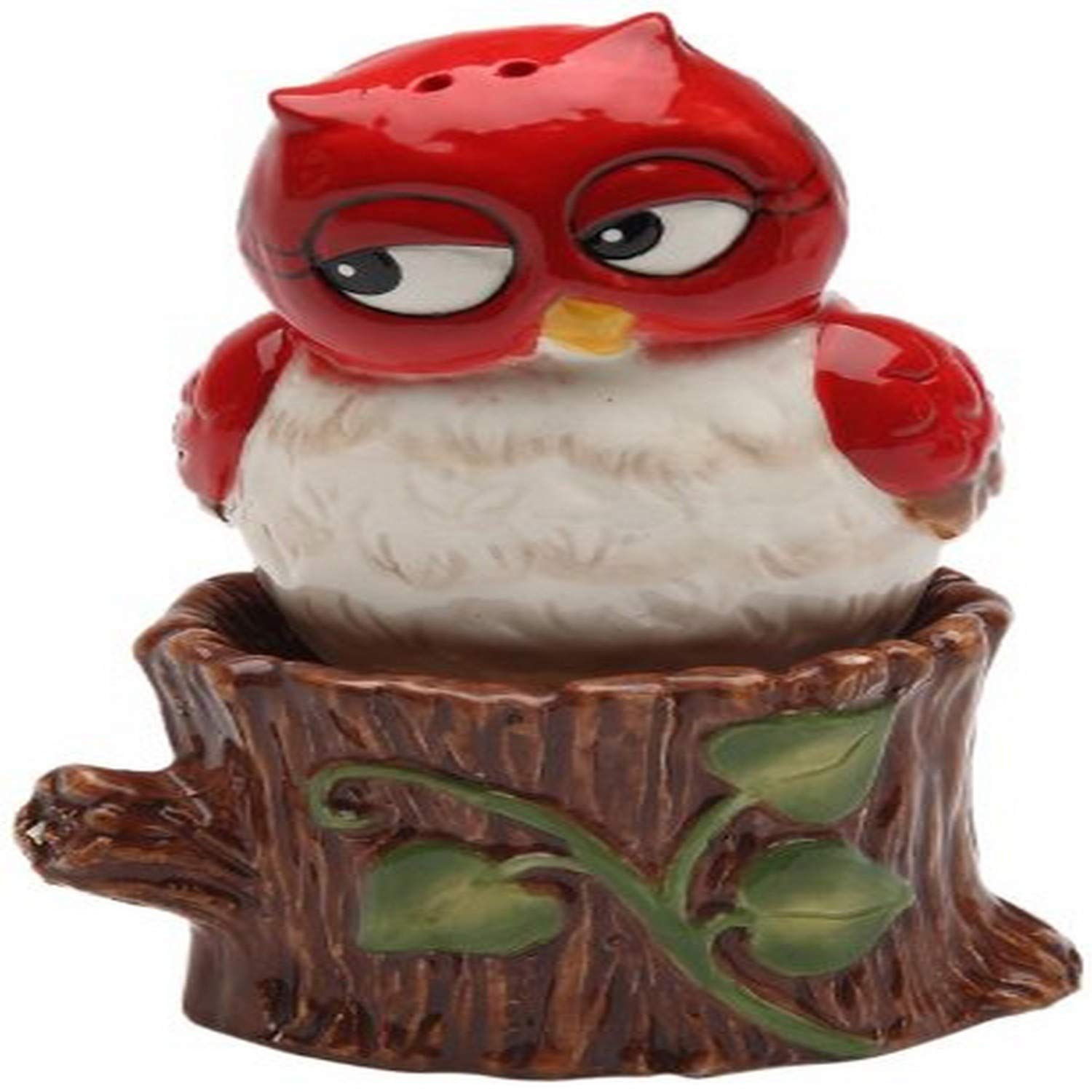 Cosmos Gifts 10908 Owl On Tree Salt And Pepper Set, 3-Inch Red