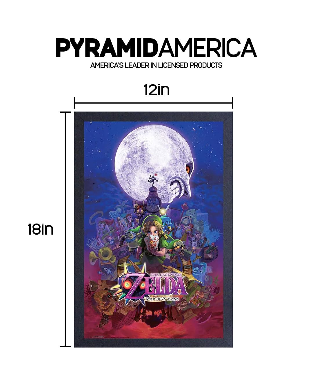 Pyramid America Nintendo Zelda Poster - The Legend Of Zelda - Zelda Majoras Mask - 11 X 17 Frame Poster Wall Art, Ideal For Home