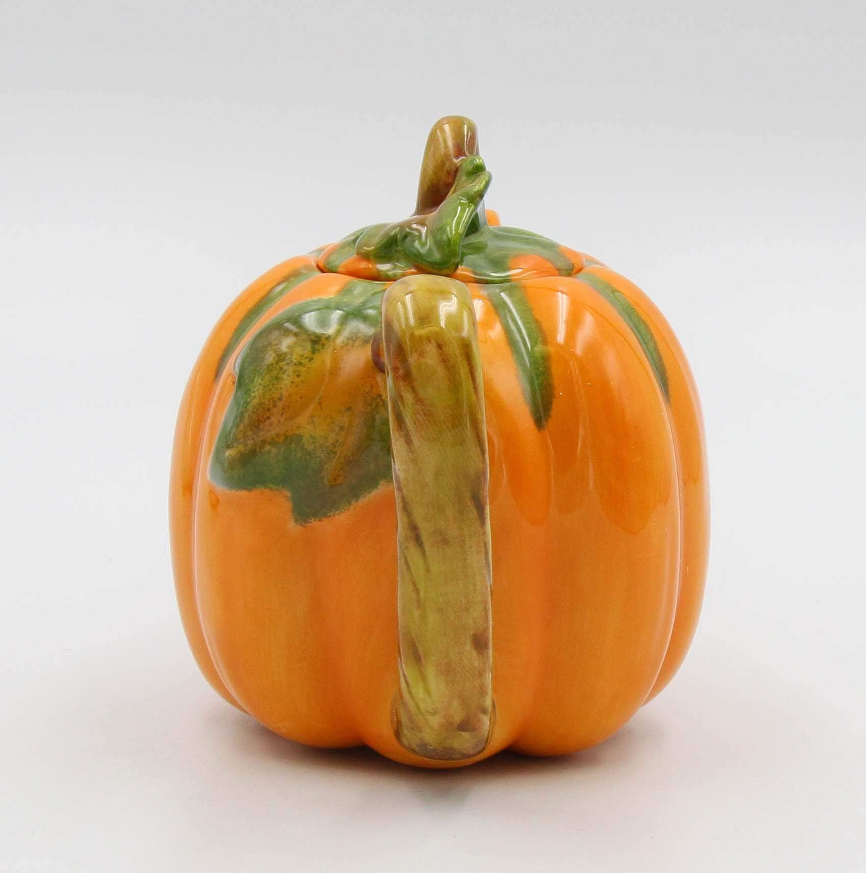 Fine Ceramic Pumpkin Teapot, 8'' L