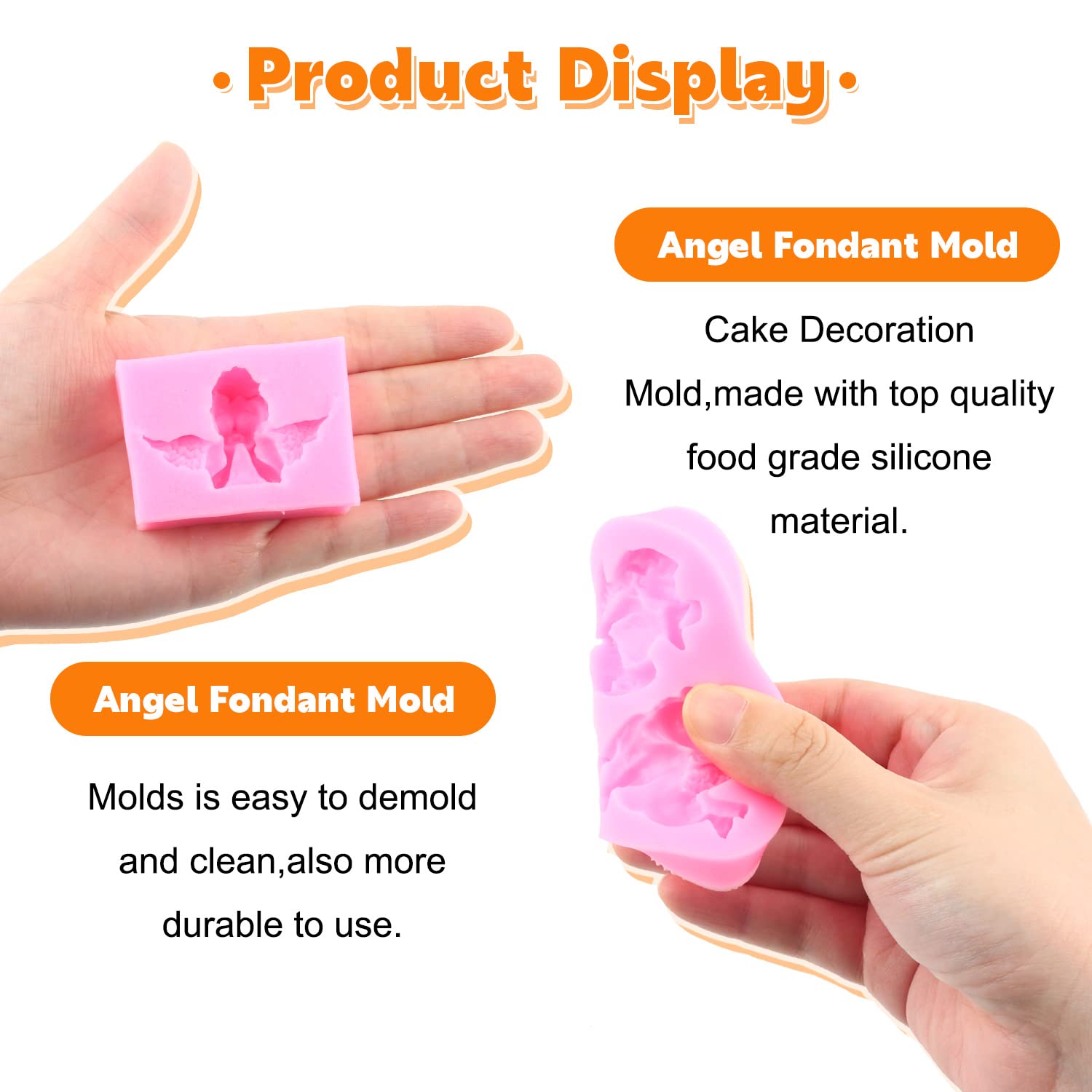 Rfghac Angel Baby Silicone Fondant Molds For Cake Decorating Cupcake Topper Candy Chocolate Gum Paste Set Of 4