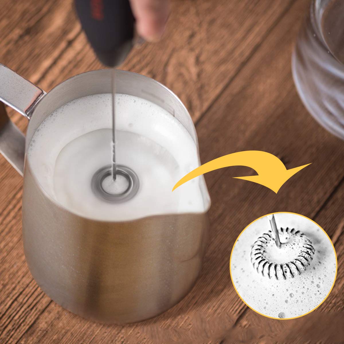 Milk Frothing Pitcher, Enloy 20 Oz Stainless Steel Creamer Frothing Pitcher, Perfect For Espresso Machines, Milk Frothers, Latte