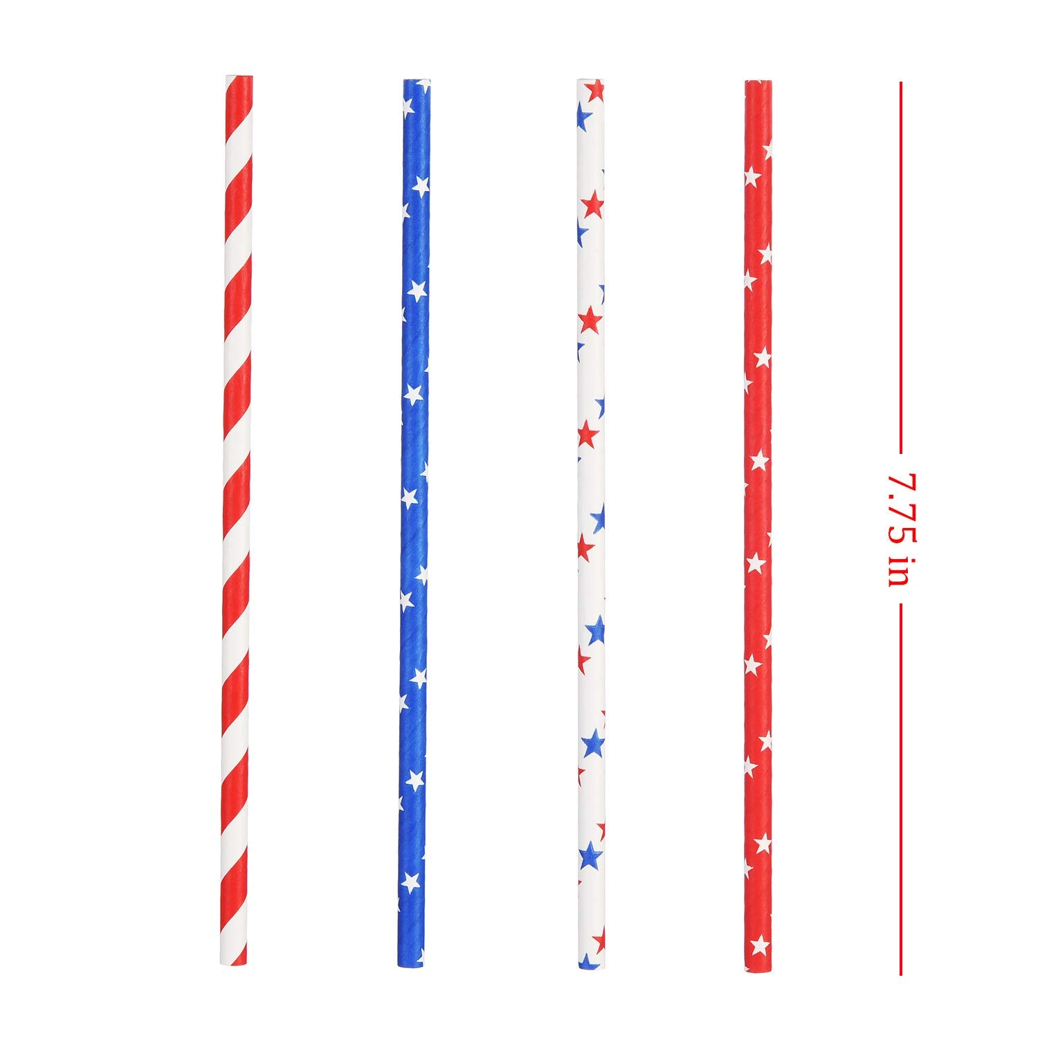 ALINK American Flag Red Blue White Paper Straws  100 Stripe/Star Biodegradable Straws for Memorial Day /4th of July  Super Bowl  Patriotic Party  Americana Themed Party Celebration and Holiday