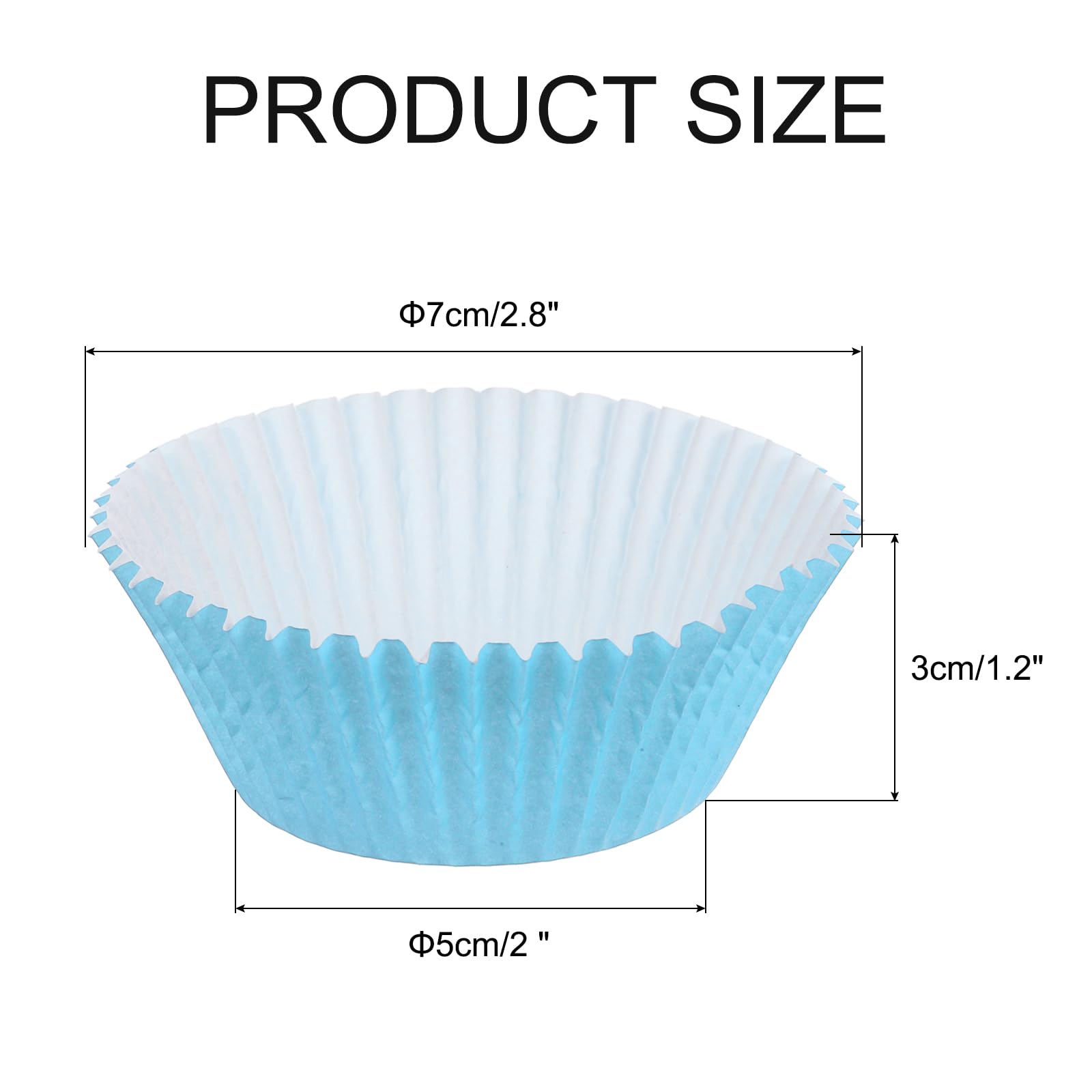 Uxcell 300 Pcs Cupcake Liners, Muffins Paper Baking Cups Wrappers Standard Greaseproof For Baking Cupcake Wrapper, Sky Blue
