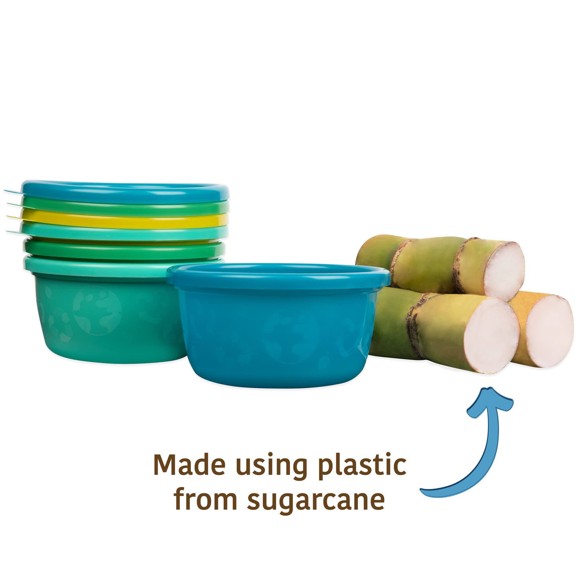 The First Years GreenGrown Multipack with 4 Reusable Bowls, 8 Toddler Spoons, and 8 Toddler Forks