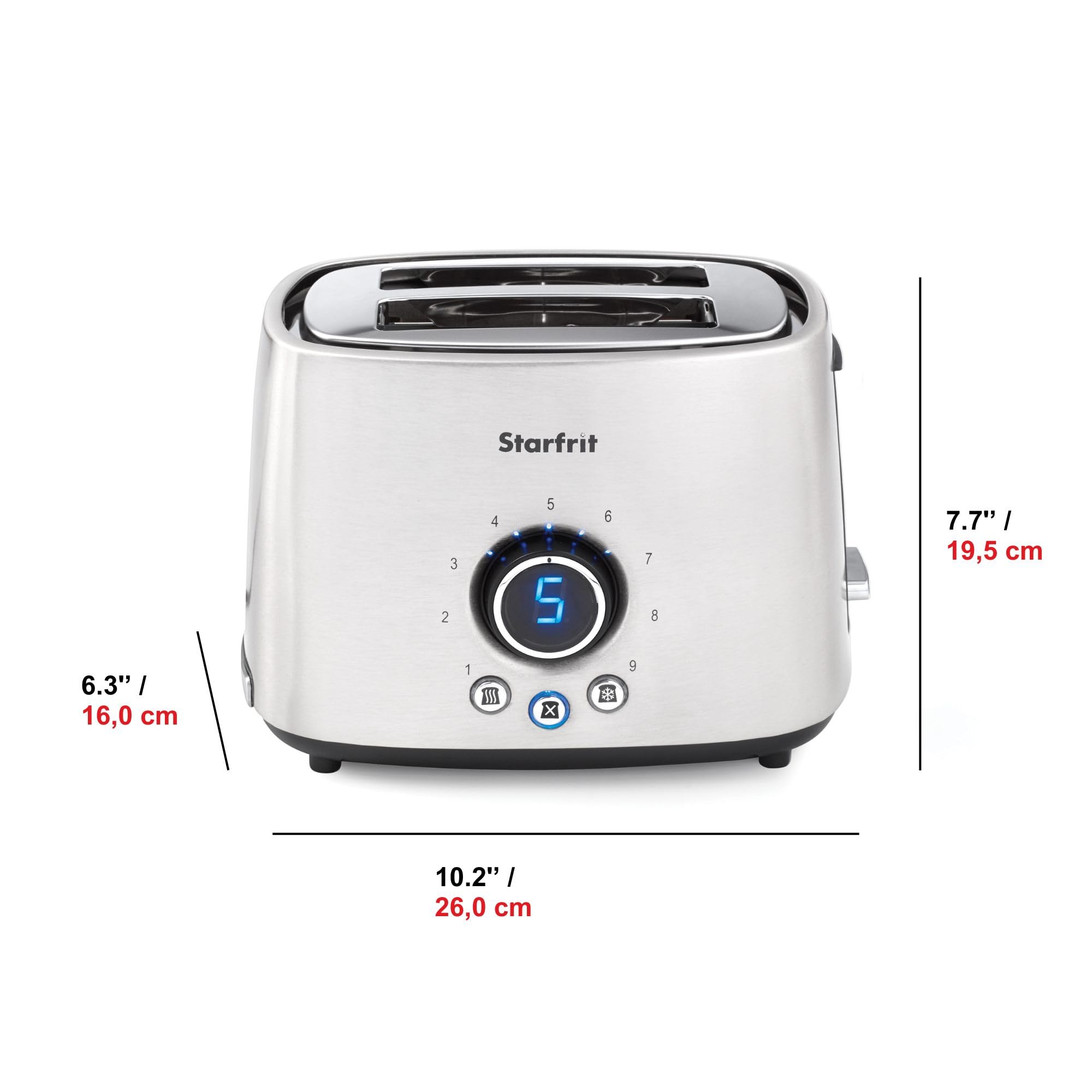 Starfrit 2-Slice Toaster, Brushed Stainless Steel
