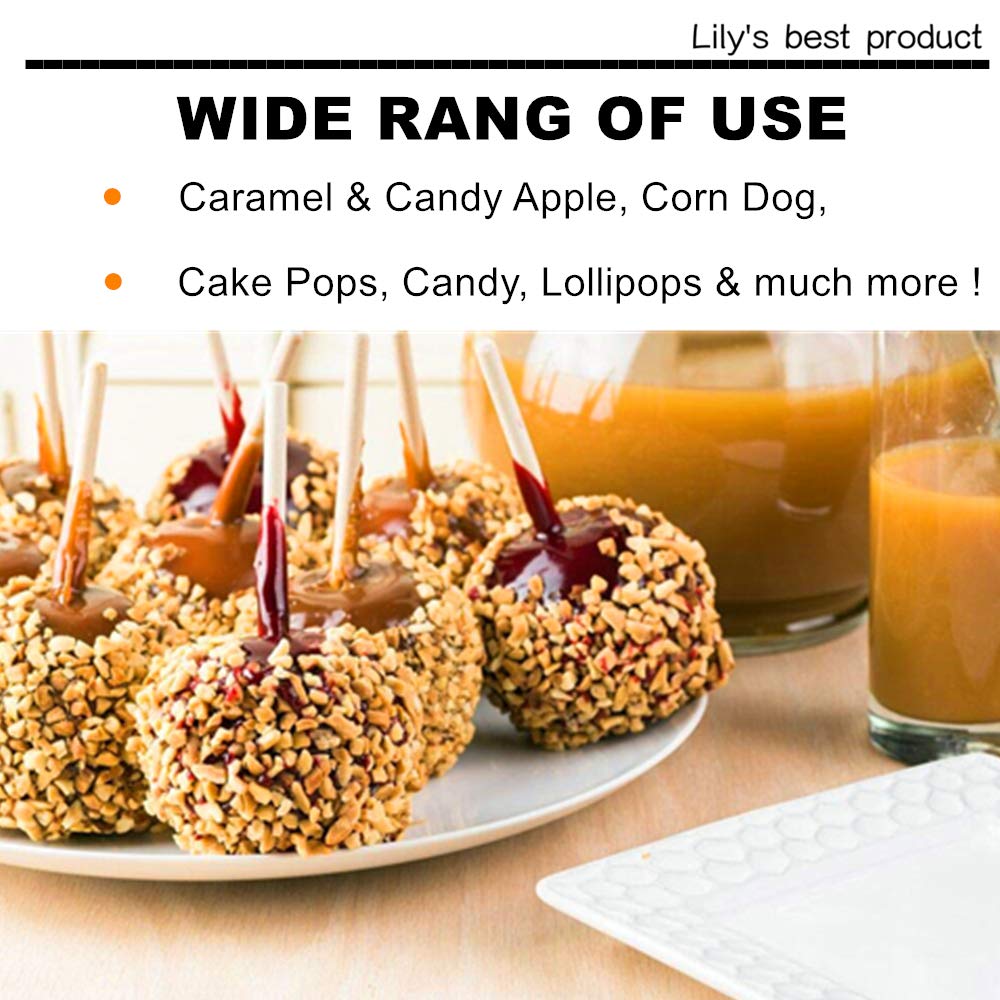 Hopelf 7 Inch Semi Point Bamboo Skewers - 5Mm Thick Natural Bamboo Sticks For Bbq Caramel,Candy Apple Sticks, Corn Dog,Corn Cob,
