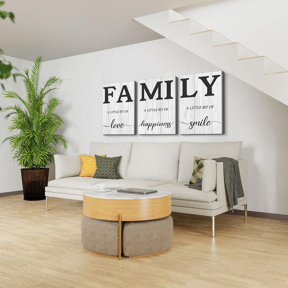 3 Piece Family Wall Decor Family Decor Family Wall Art Family Room Decor Family Quotes Wall Decor Family Canvas Wall Art Quotes