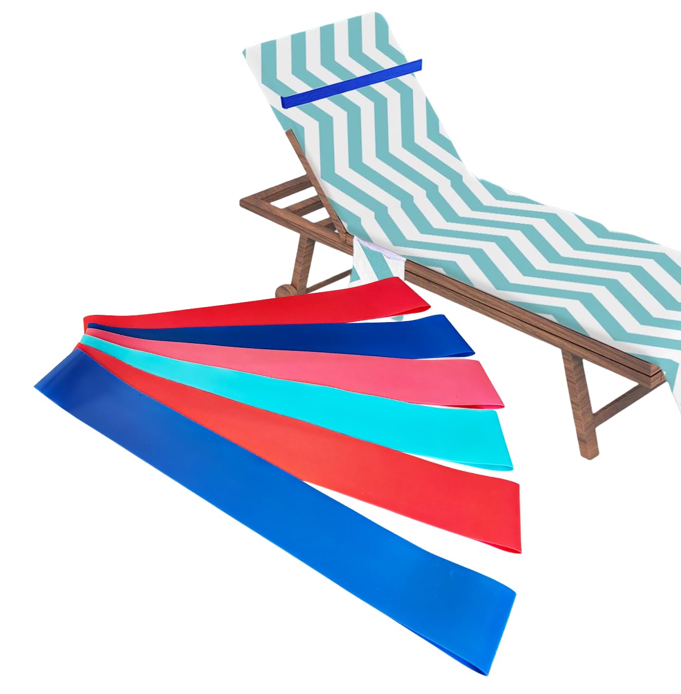6 Pack Towel Bands, Towel Holder For Beach Chair, 6 Color Rubber Towel Clips For Pool Chair, Must Haves Beach & Cruise Accessori