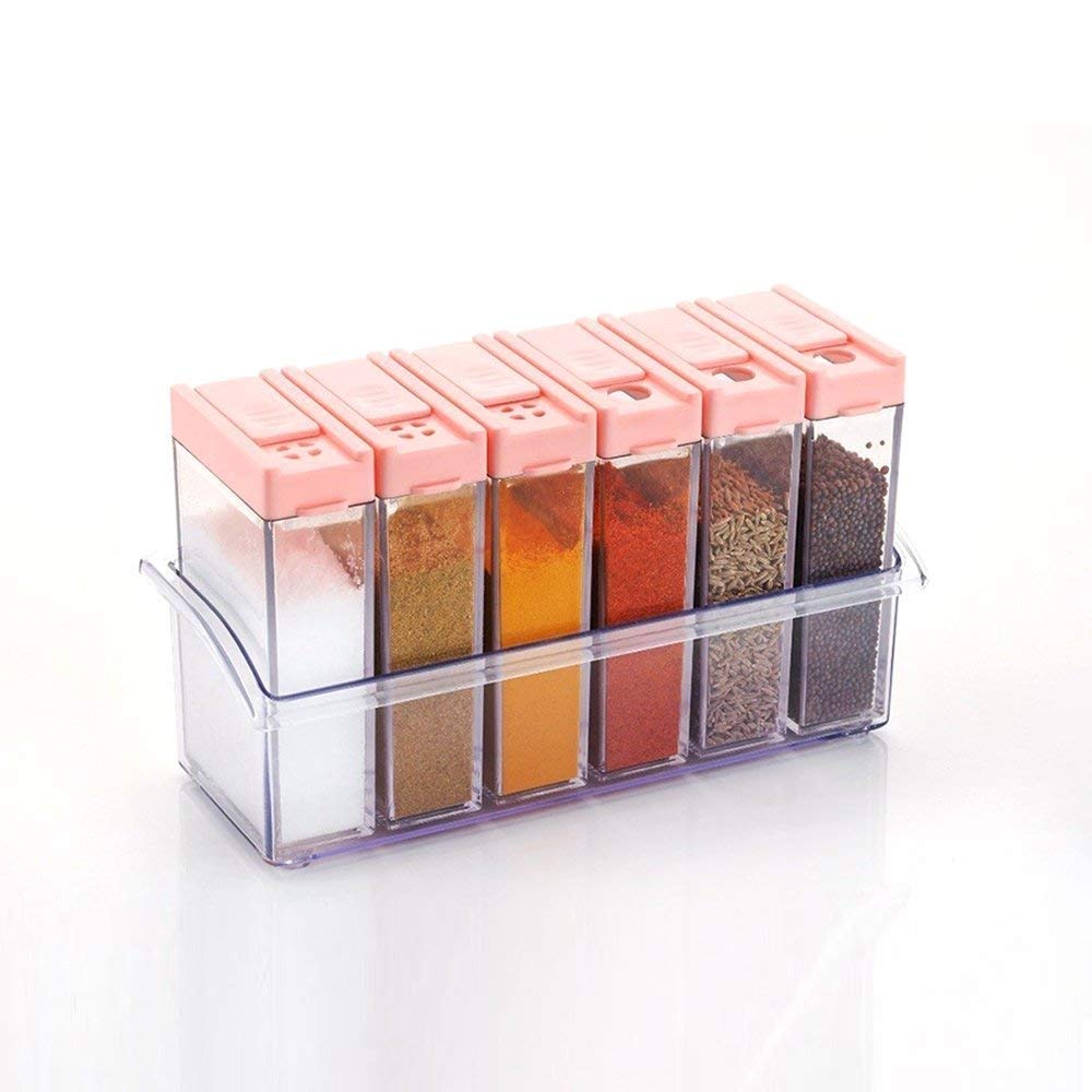 Naivetev Spice Jar 6 Pcs Set, Cereal Dispenser Easy Flow Storage, Idle For Kitchen Storage Box Container