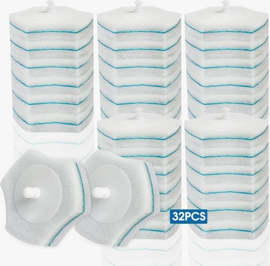 Baloriz Disposable Toilet Brush Refills 32 Count Toilet Refills, Disposable Toilet Bowl Brush Refill Pads For Bathroom And Toile