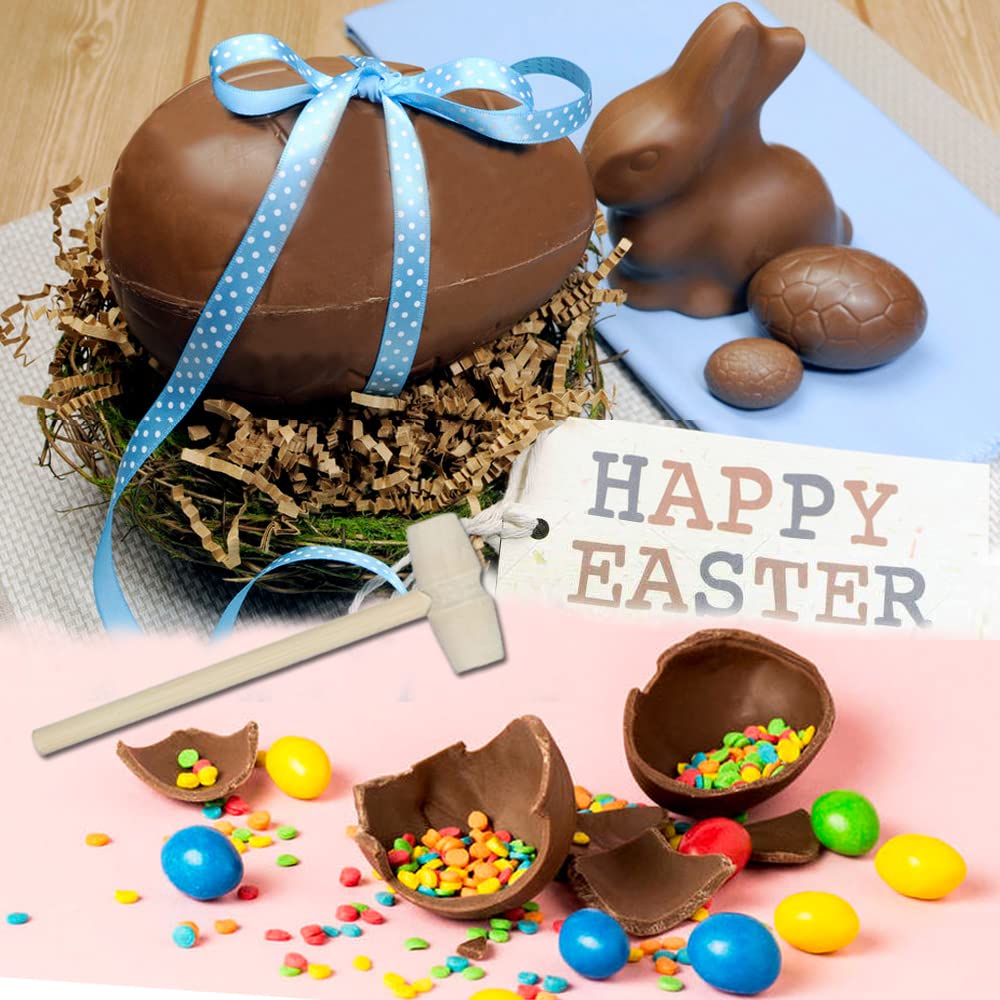 Easter Egg Silicone Mold For Chocolate, 4Pcs 3D Egg Shape Molds 2 X 4Inch & 2 X 6Inch Large Size Non-Stick Diy Baking Candy Mold