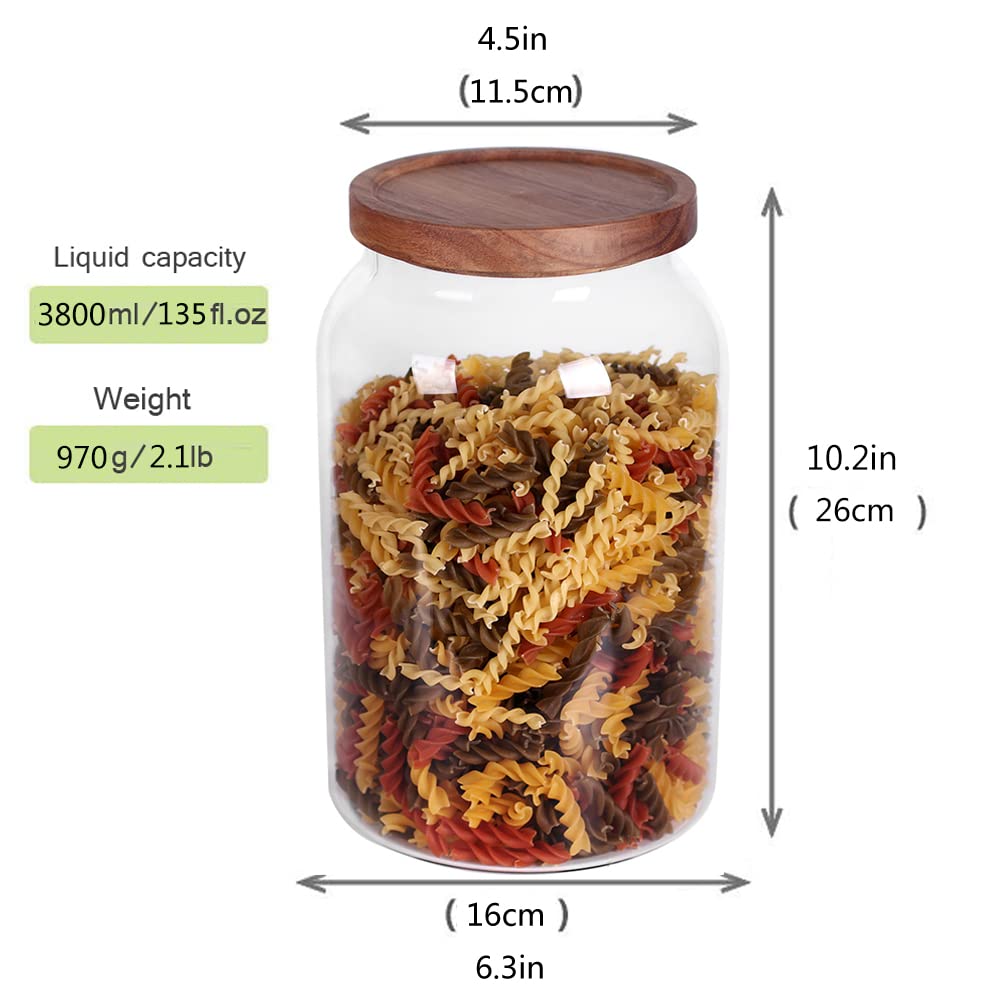 Leaves And Trees Y 1 Gallon Glass Jar With Airtight Lid And Anti-Skid Bottom For Dry Food Storage