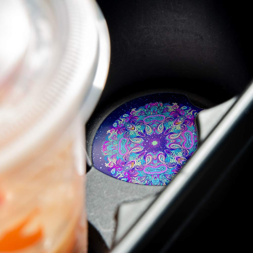 Scared Eye | Car Coasters For Drinks Set Of 2 | Perfect Car Accessories With Absorbent Coasters. Car Coaster Measures 2.56 Inche