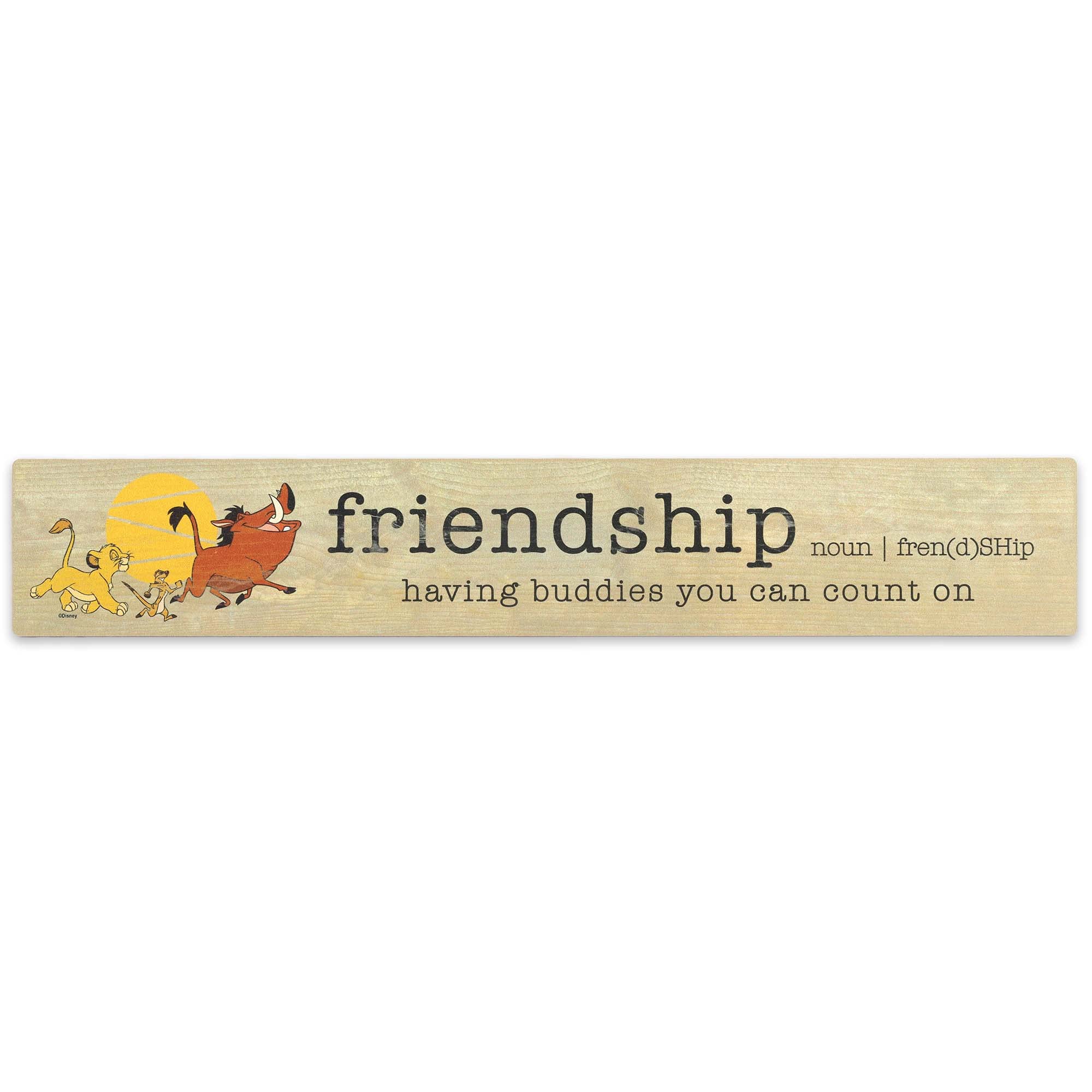 Disney The Lion King Friendship Quote Wood Wall Decor - Cute Lion King Wall Art For Home Decorating