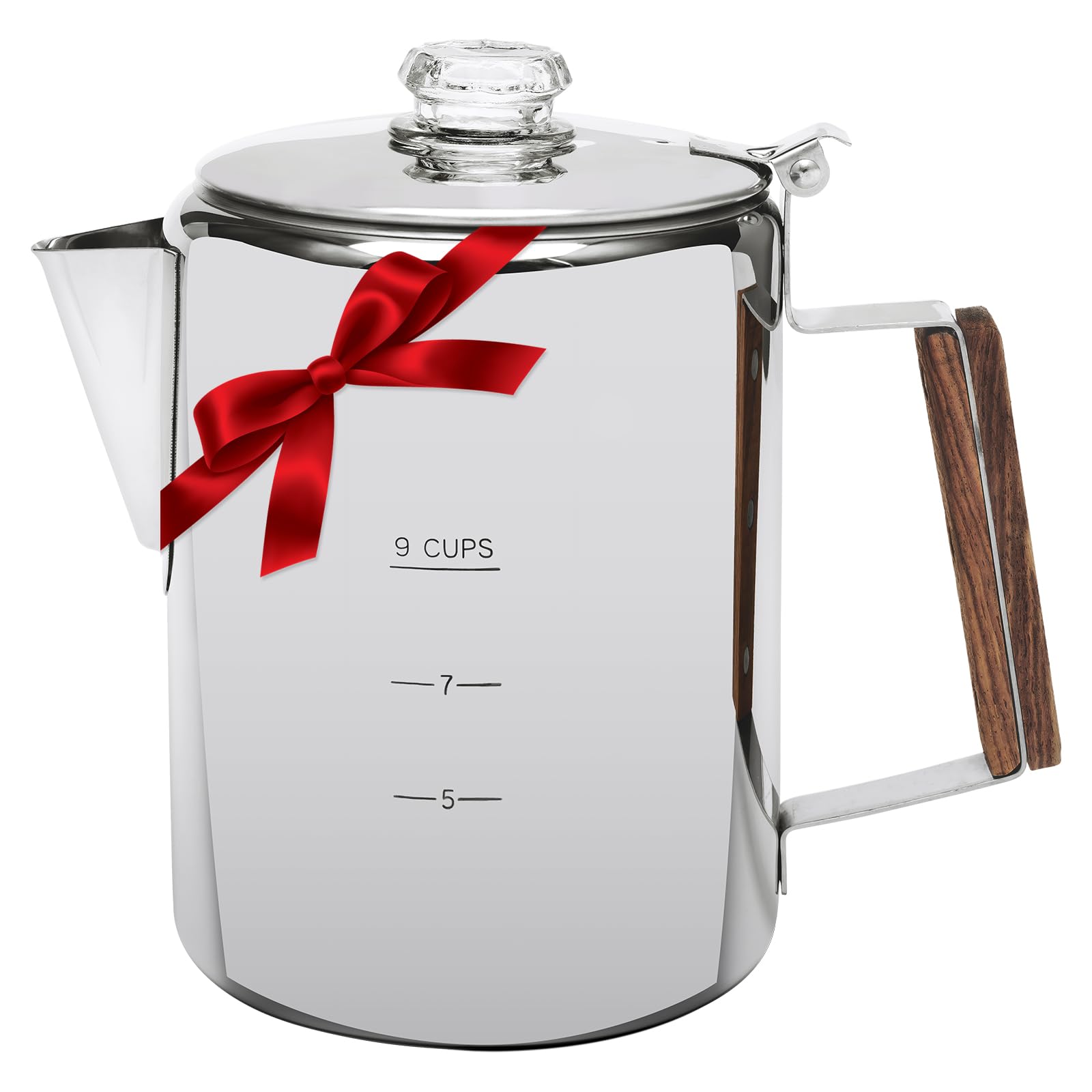 Mereza Camping Coffee Pot Stovetop Coffee Maker Percolator Campfire Coffee Pot Stainless Steel Coffee Pot Camping Outdoors Home