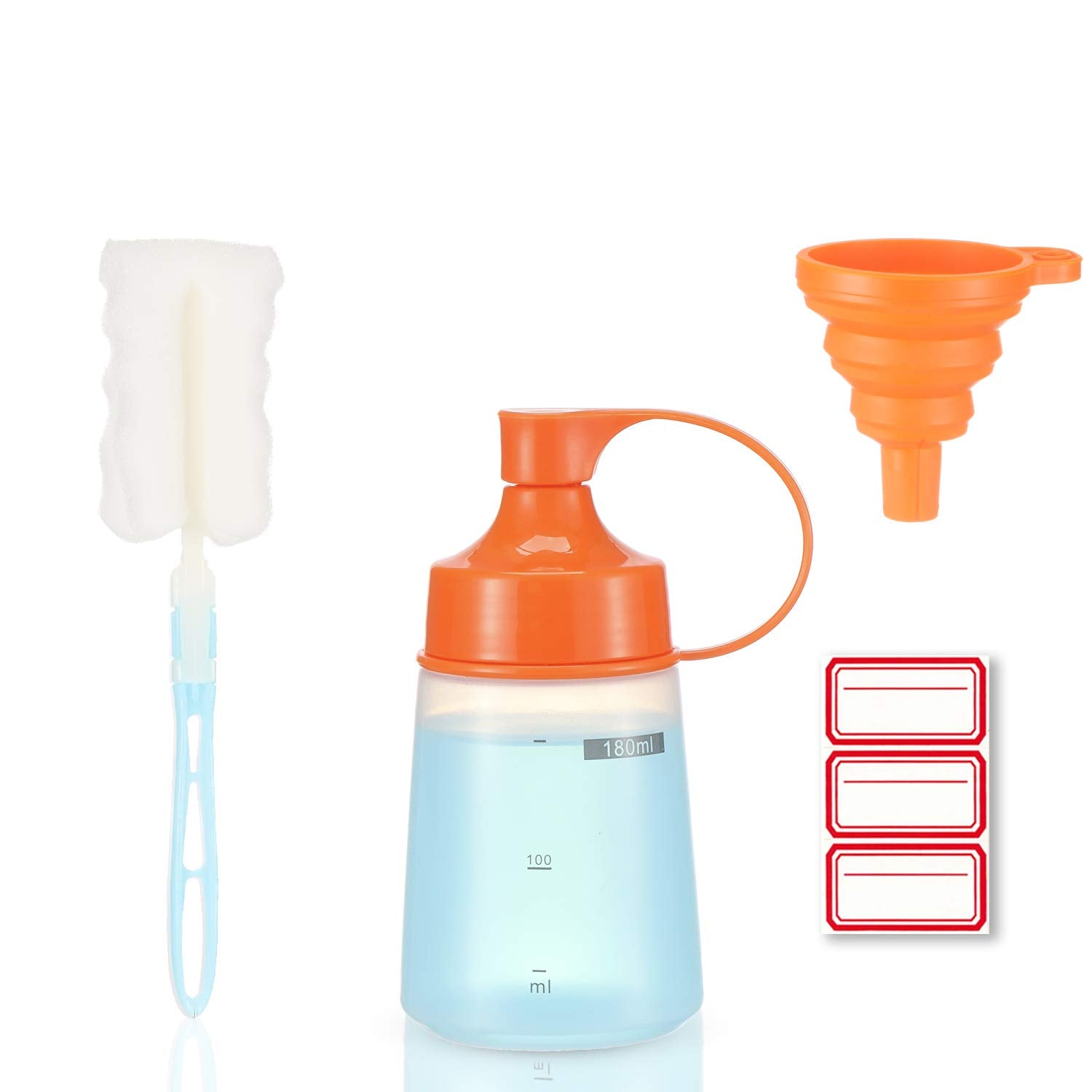 Ondiomn Condiment Squeeze Bottle Wide Mouth, 1 Pack 180Ml Empty Reusable Squeeze Bottles For Honey,Batter,Catsup,Onion,Resin,Bak