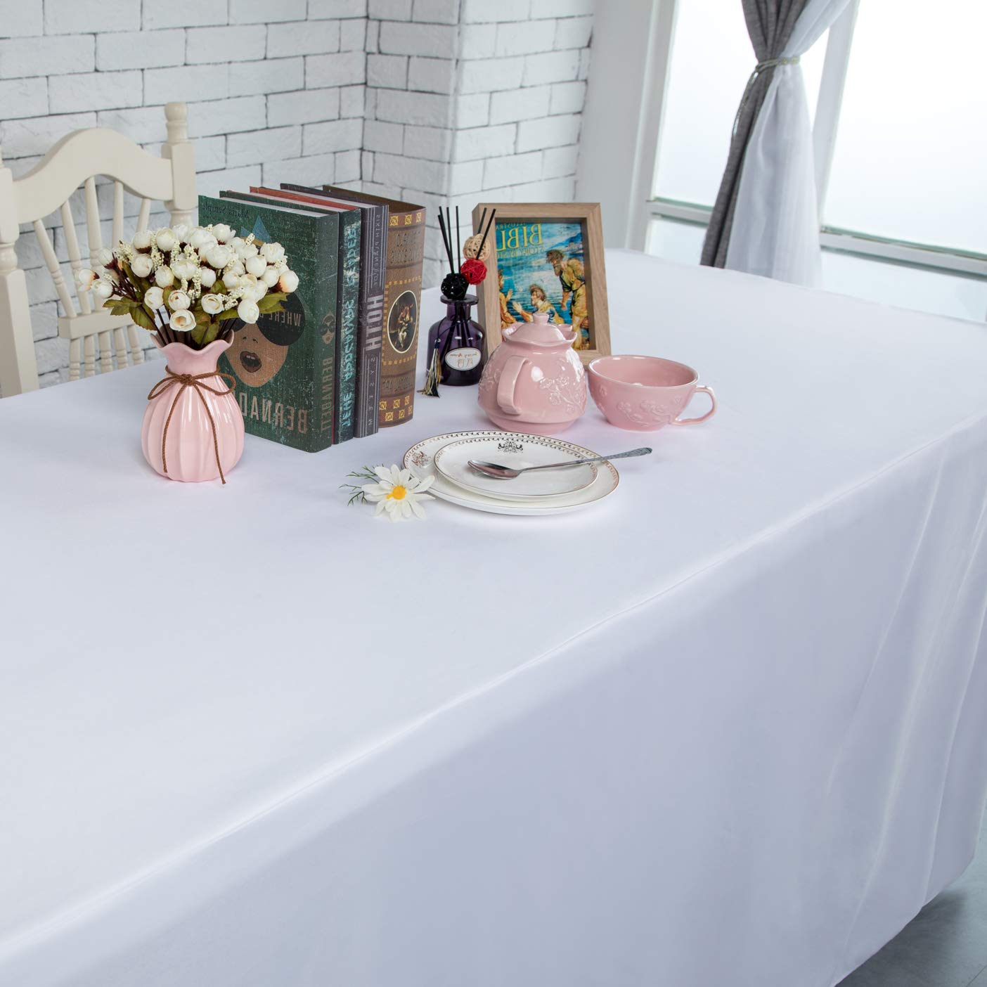 Surmente Tablecloth 6 Ft Rectangular Polyester Tablecloth Tablecloths For Rectangle Tables For Weddings, Banquets, Or Restaurant