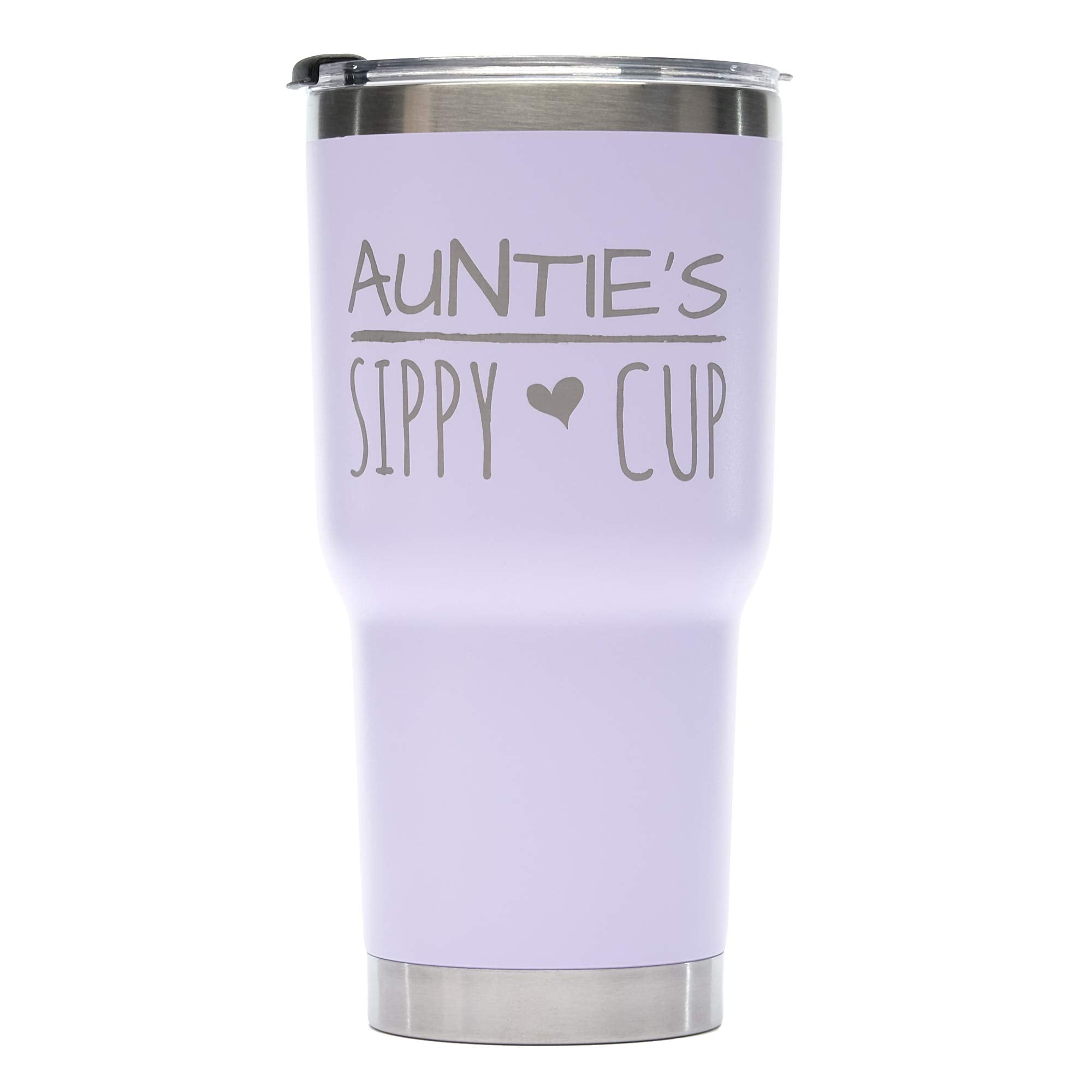 Greatness Line Auntie'S Sippy Cup 30 Oz. Lavender Stainless Steel Tumbler Value Pack With 2 Lids And Extra Ss Straw - Ideal Gift