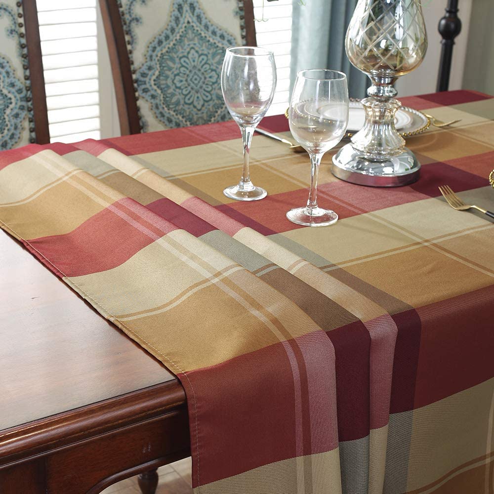 Sastybale Checkered Tablecloth 60 Inch Round Table Cloths Spillproof Anti-Shrink Soft And Wrinkle Resistant Decorative Fabric Ta