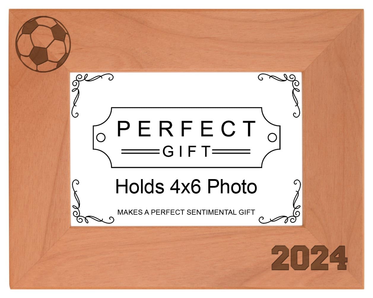 Personalized Gifts Soccer Coach Gift 2024 Sports Team Photo Frame Wood Engraved 4x6 Landscape Picture Frame