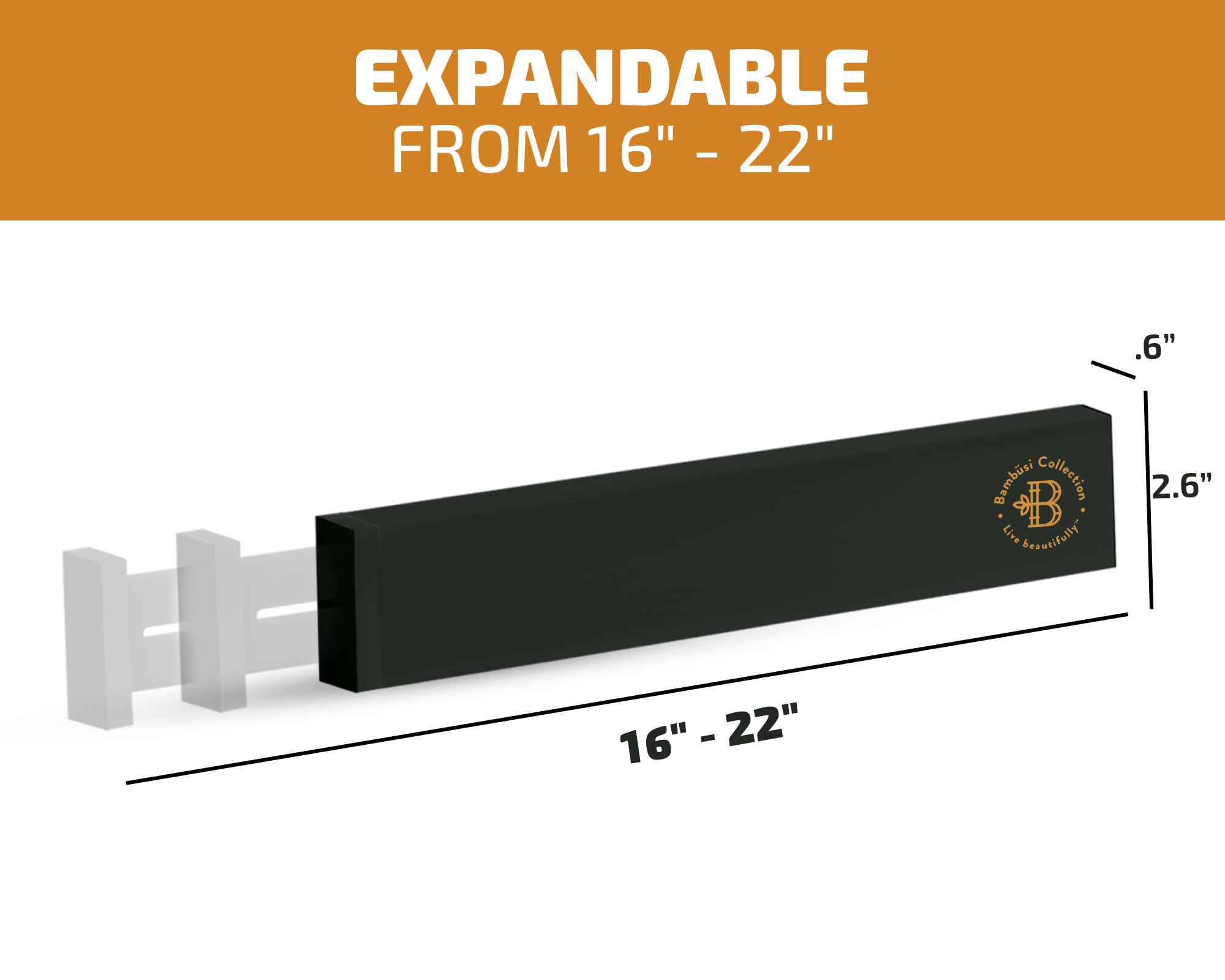 4 Pack Drawer Dividers Bamboo 2.6'' High, 16-22'' Adjustable Drawer Organizers for Clothes, Expandable Dresser Separators in Bed